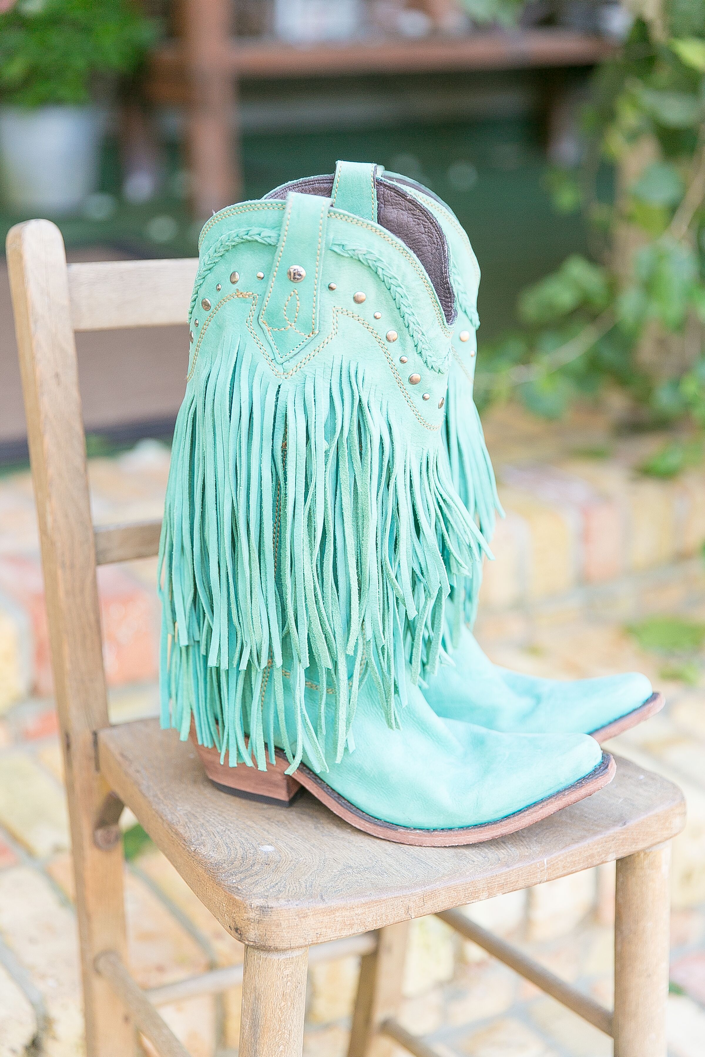 turquoise fringe cowboy boots