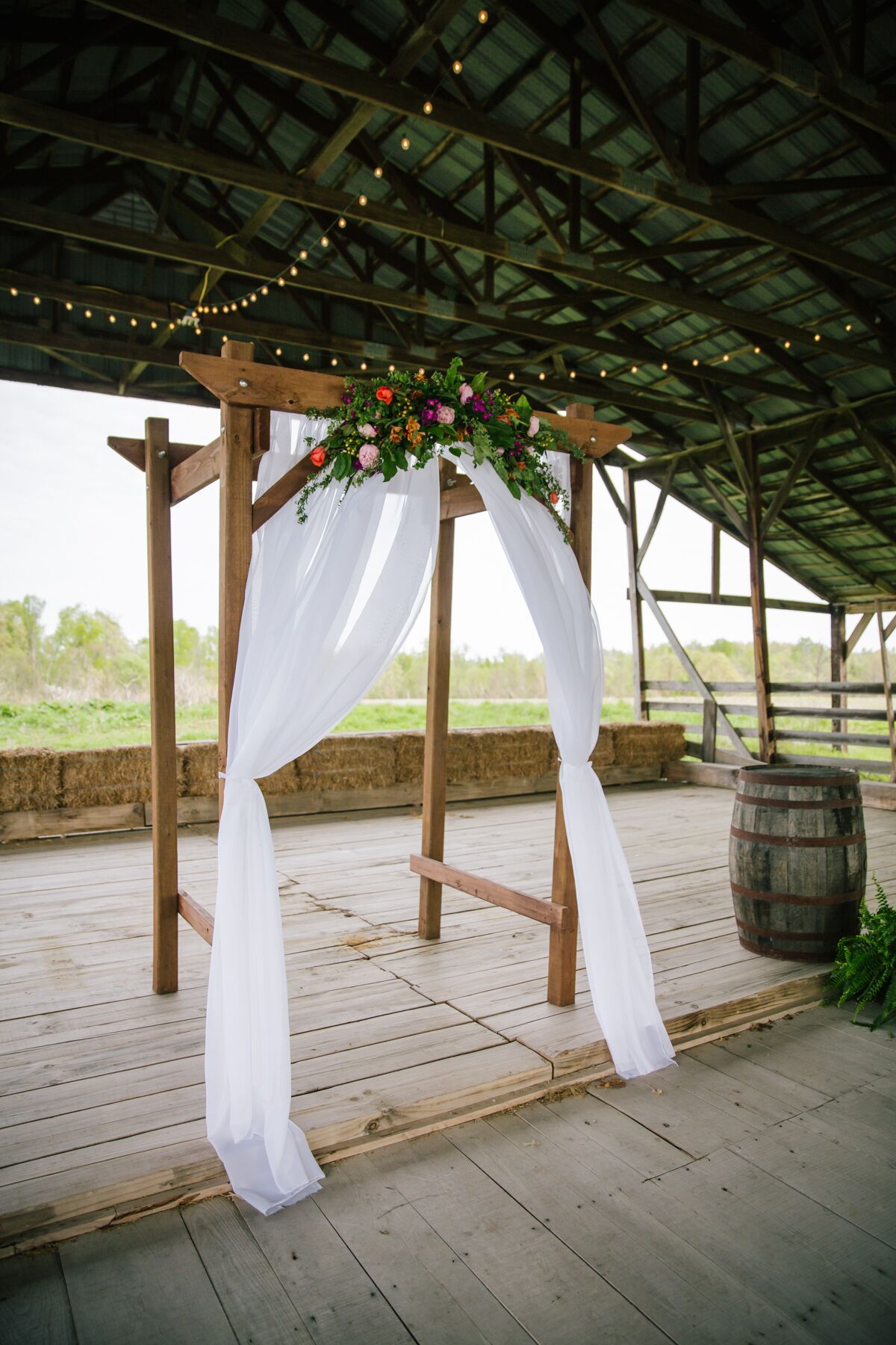  DIY Wooden Wedding Arch With Colorful Flowers