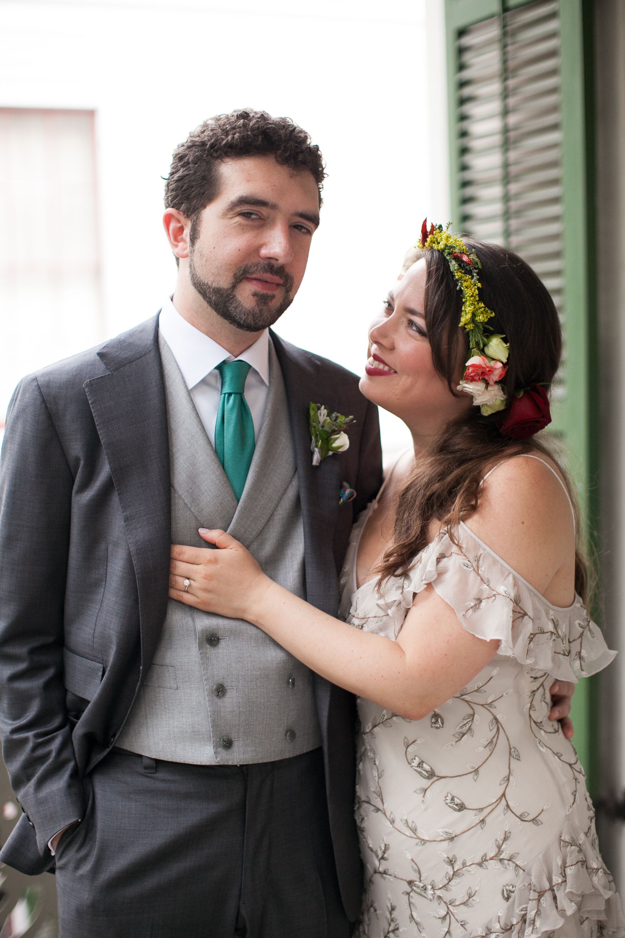 Teal store groom suit