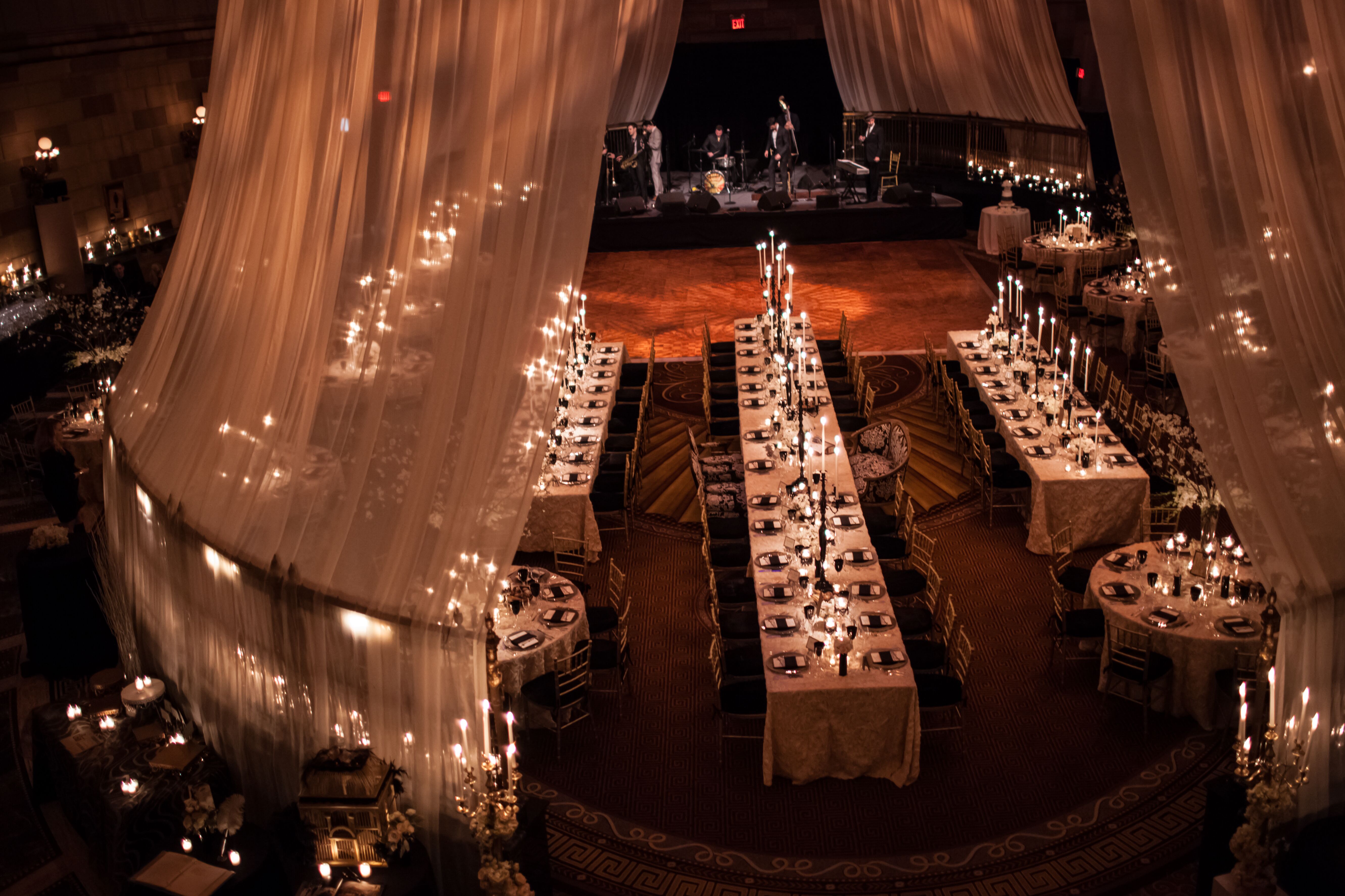 Long Gotham Hall Wedding Reception Tables