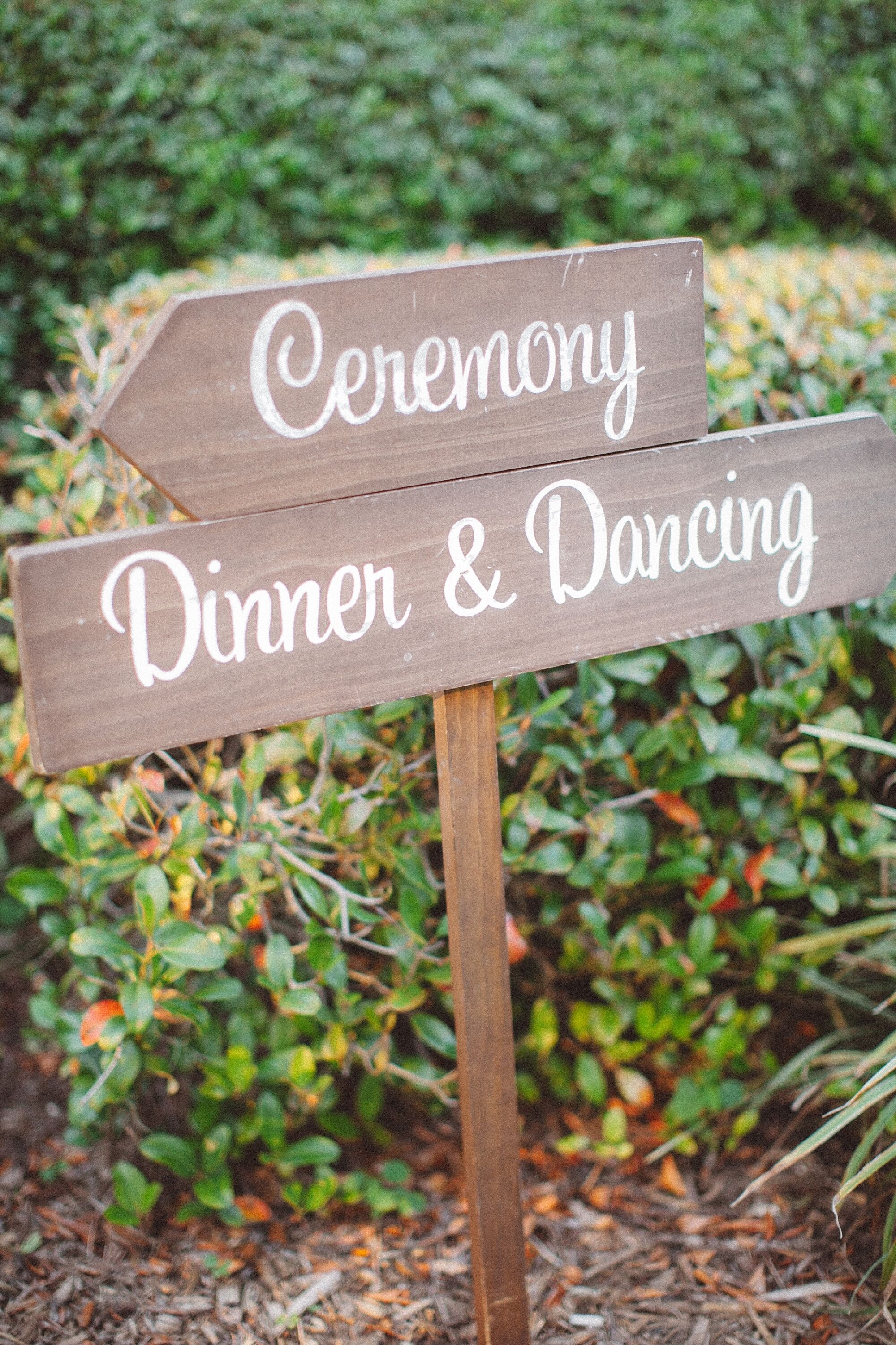 Simple Wedding Signs With White Script