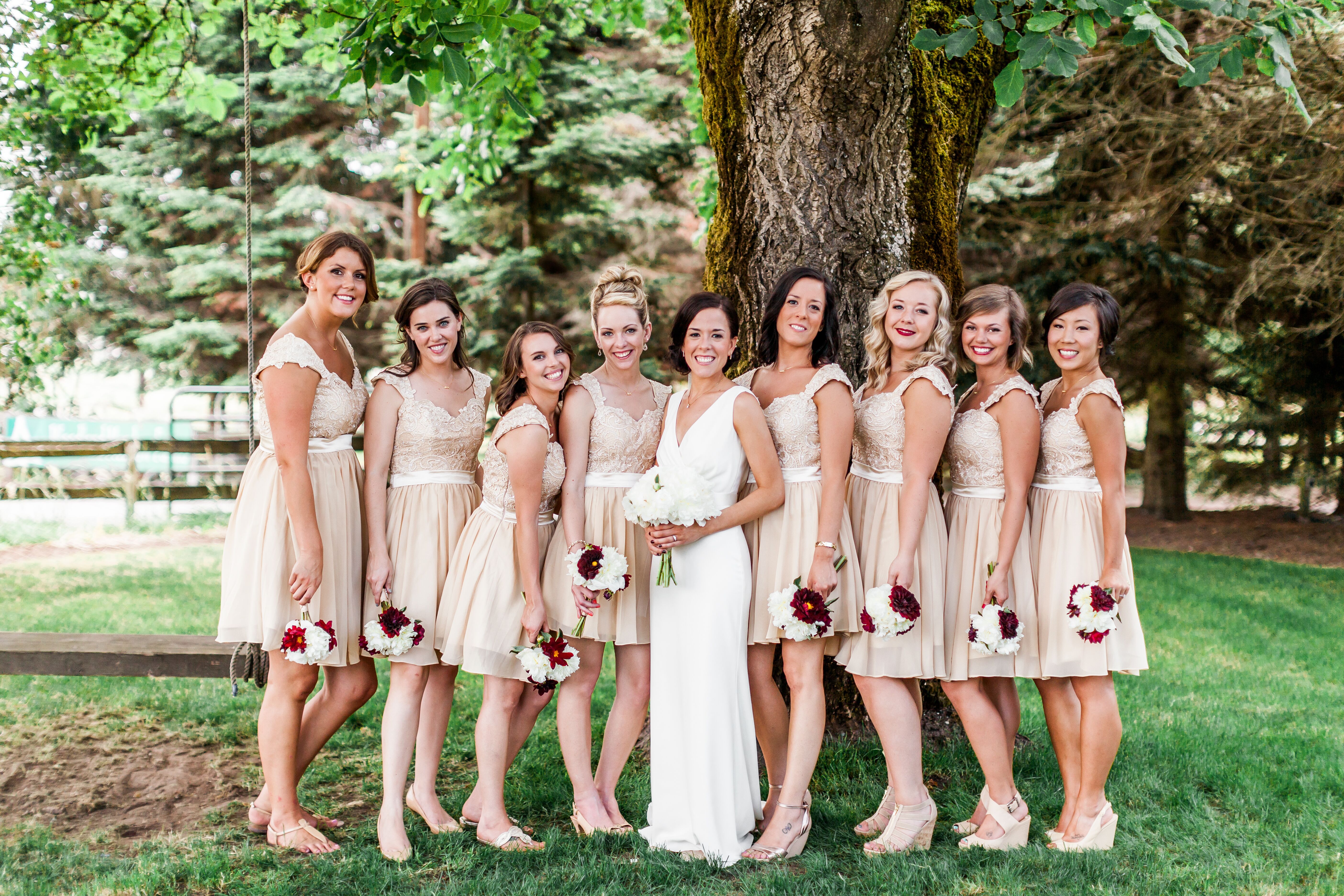 neutral color bridesmaid dresses