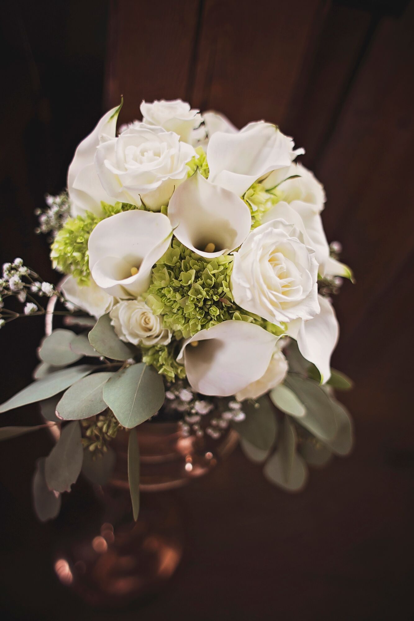 Ivory Calla Lily And Rose Bouquet 