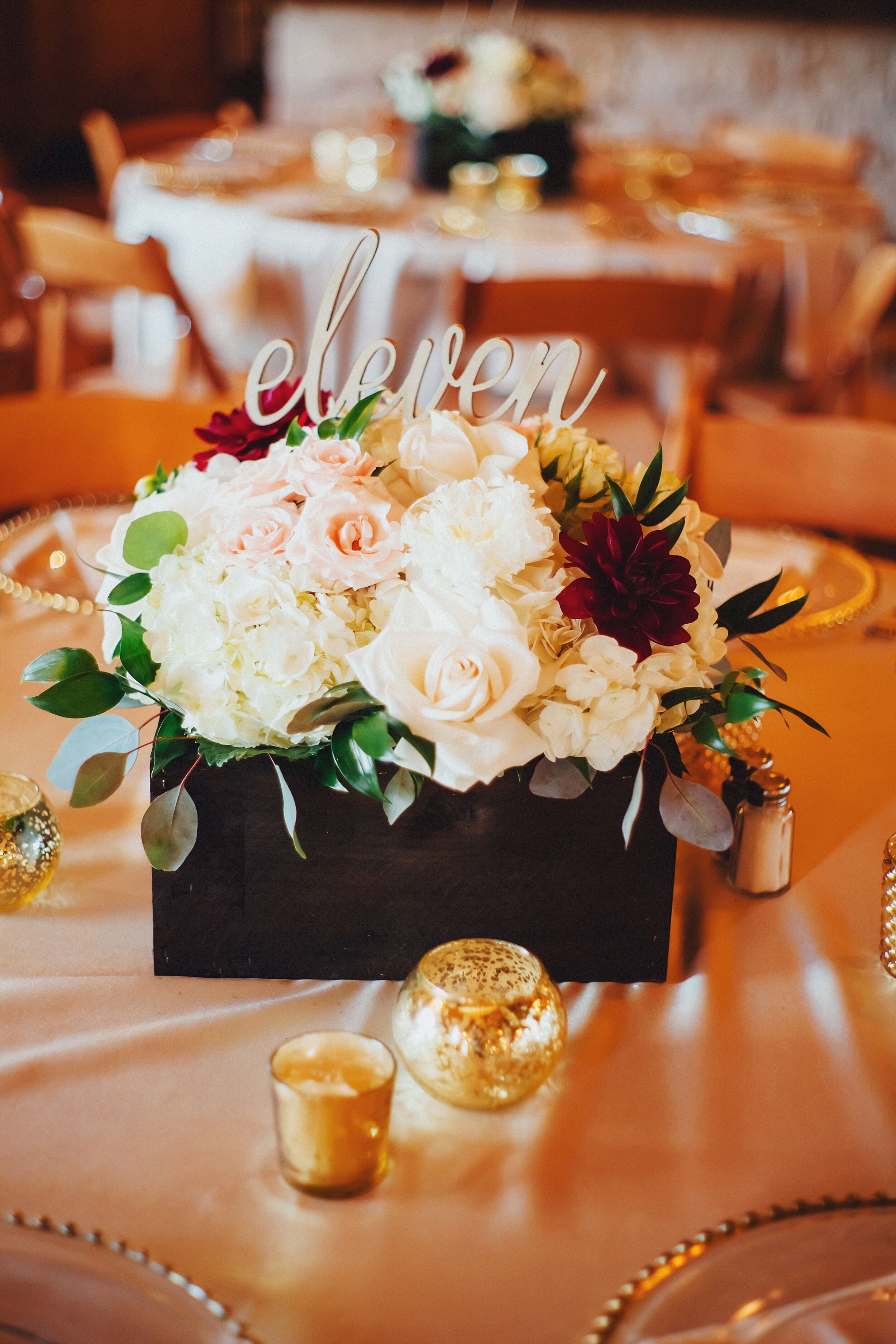 DIY Wooden Flower Box Neutral Centerpieces