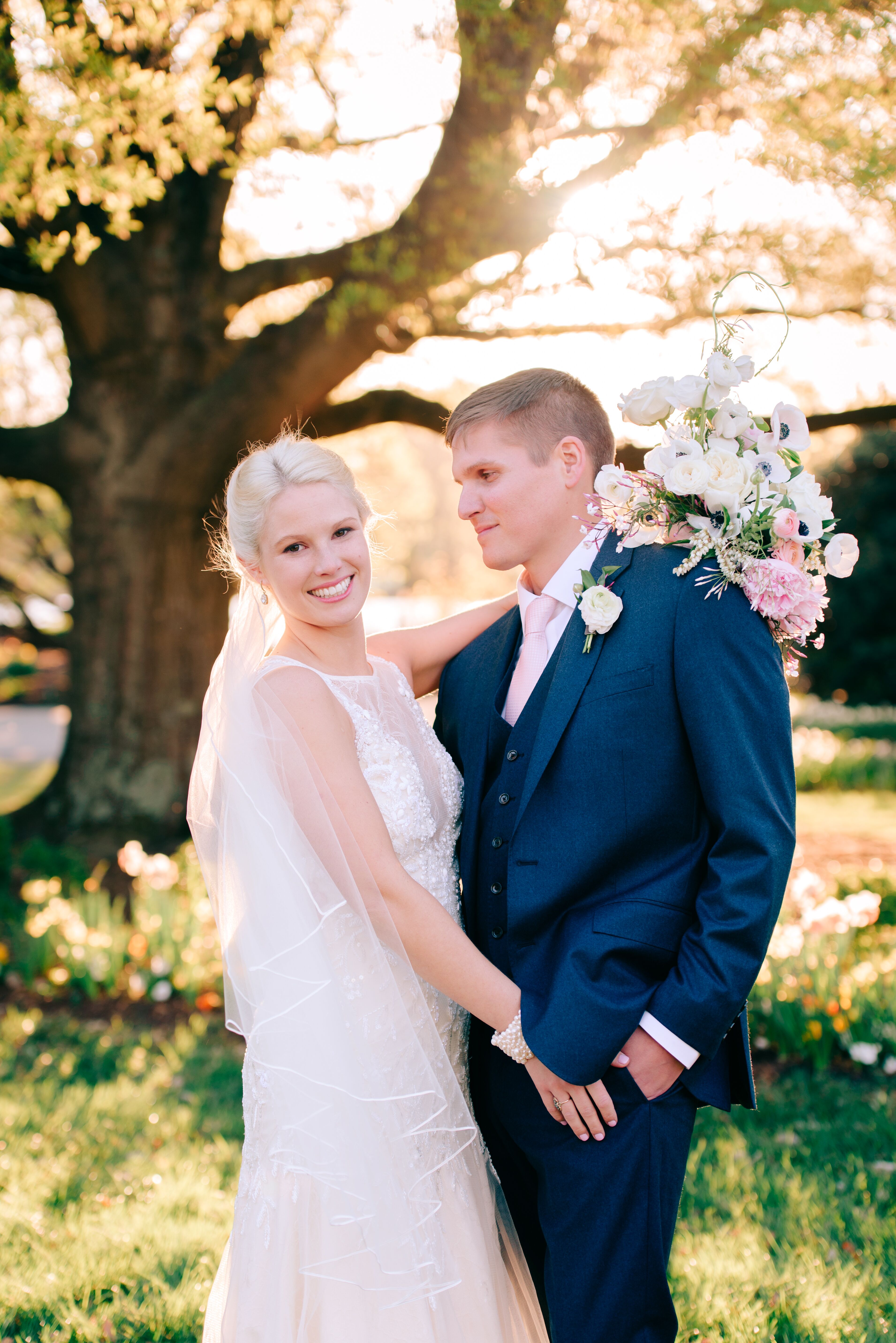 Navy tux with sales pink tie