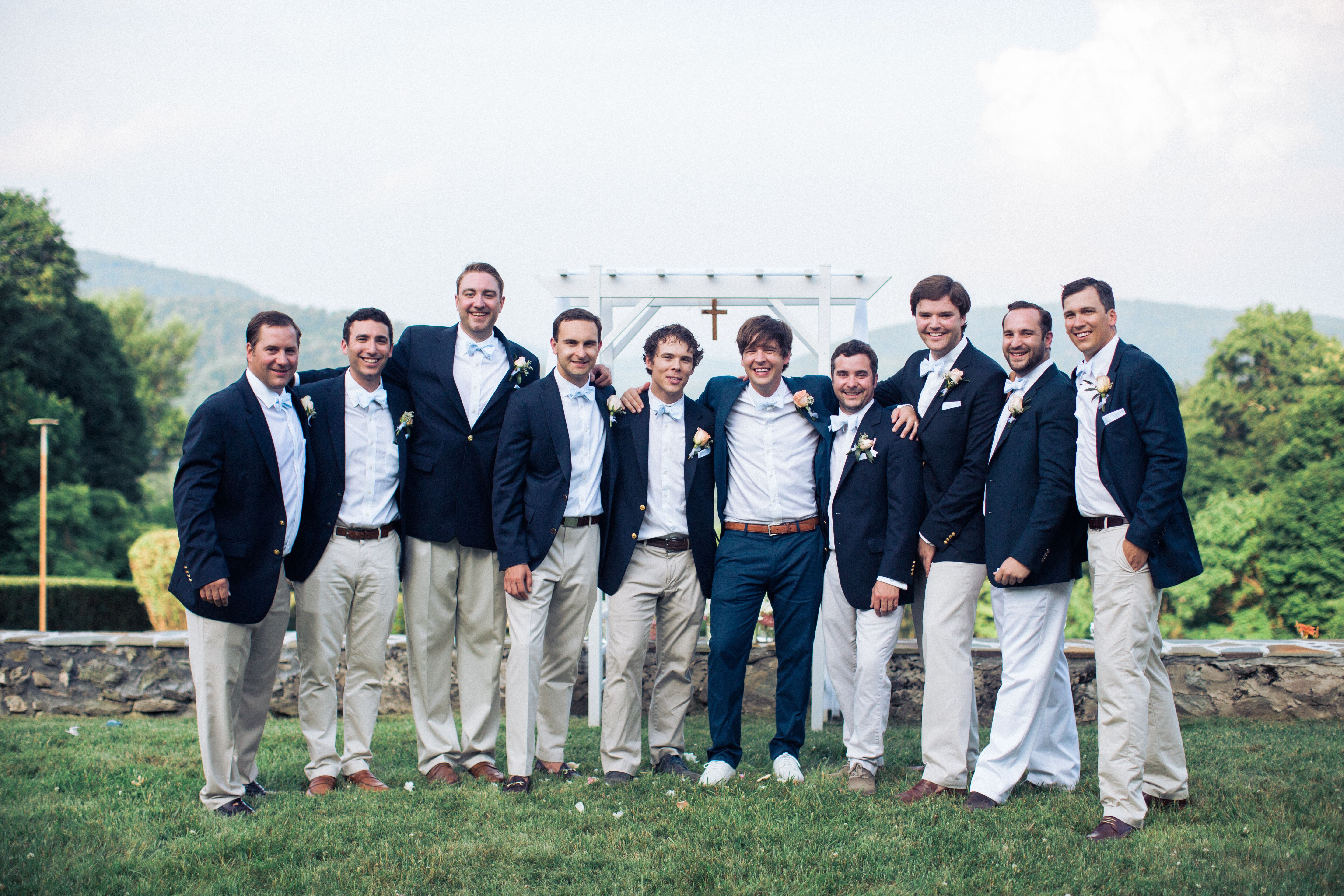 Navy Groomsmen Jackets and Khakis