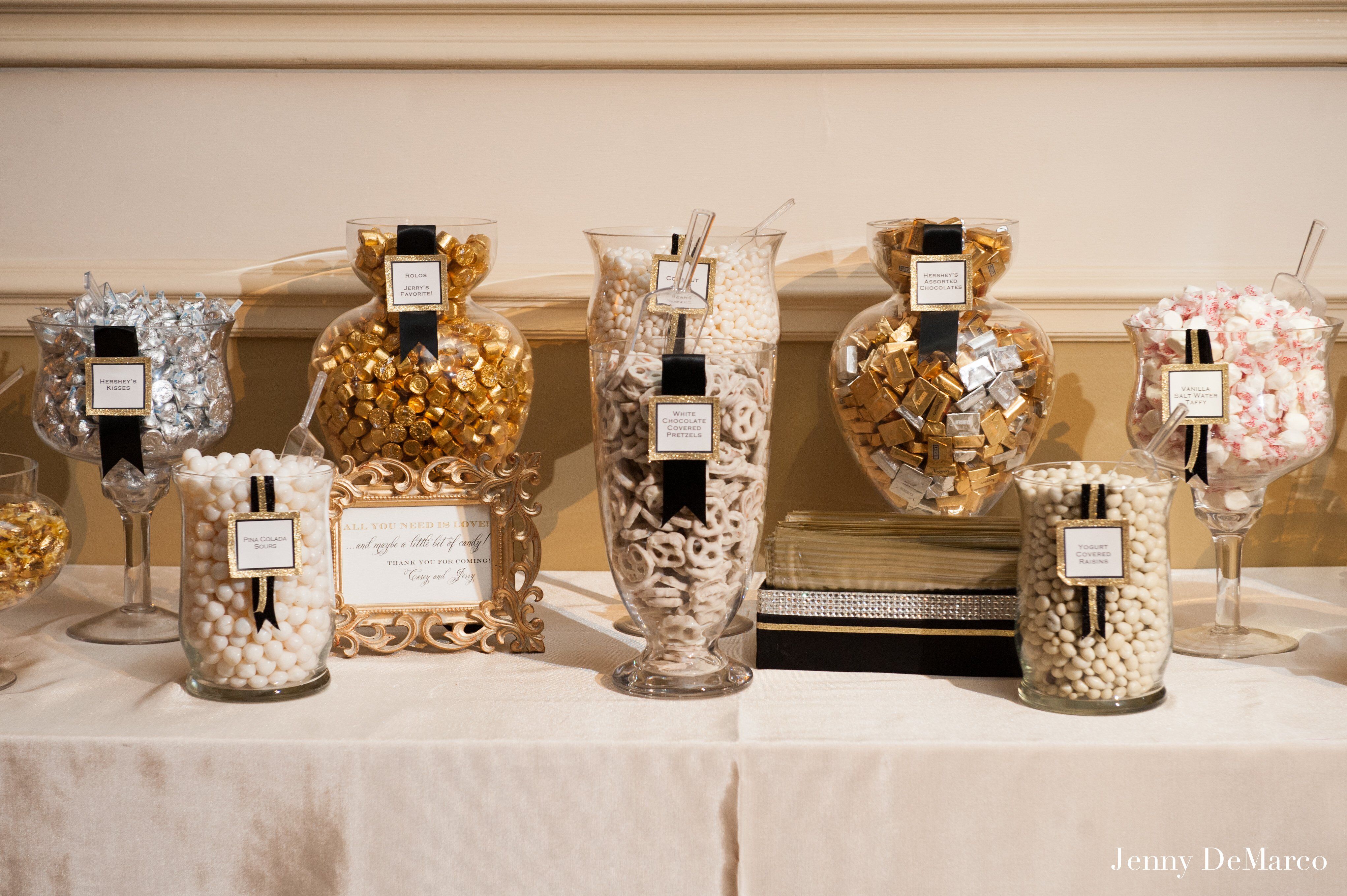 Gold, Silver and White Candy Buffet