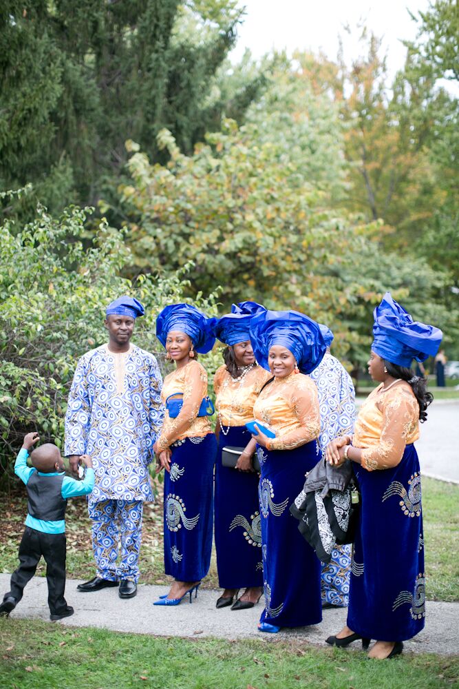 Blue and gold 2025 traditional wedding attire