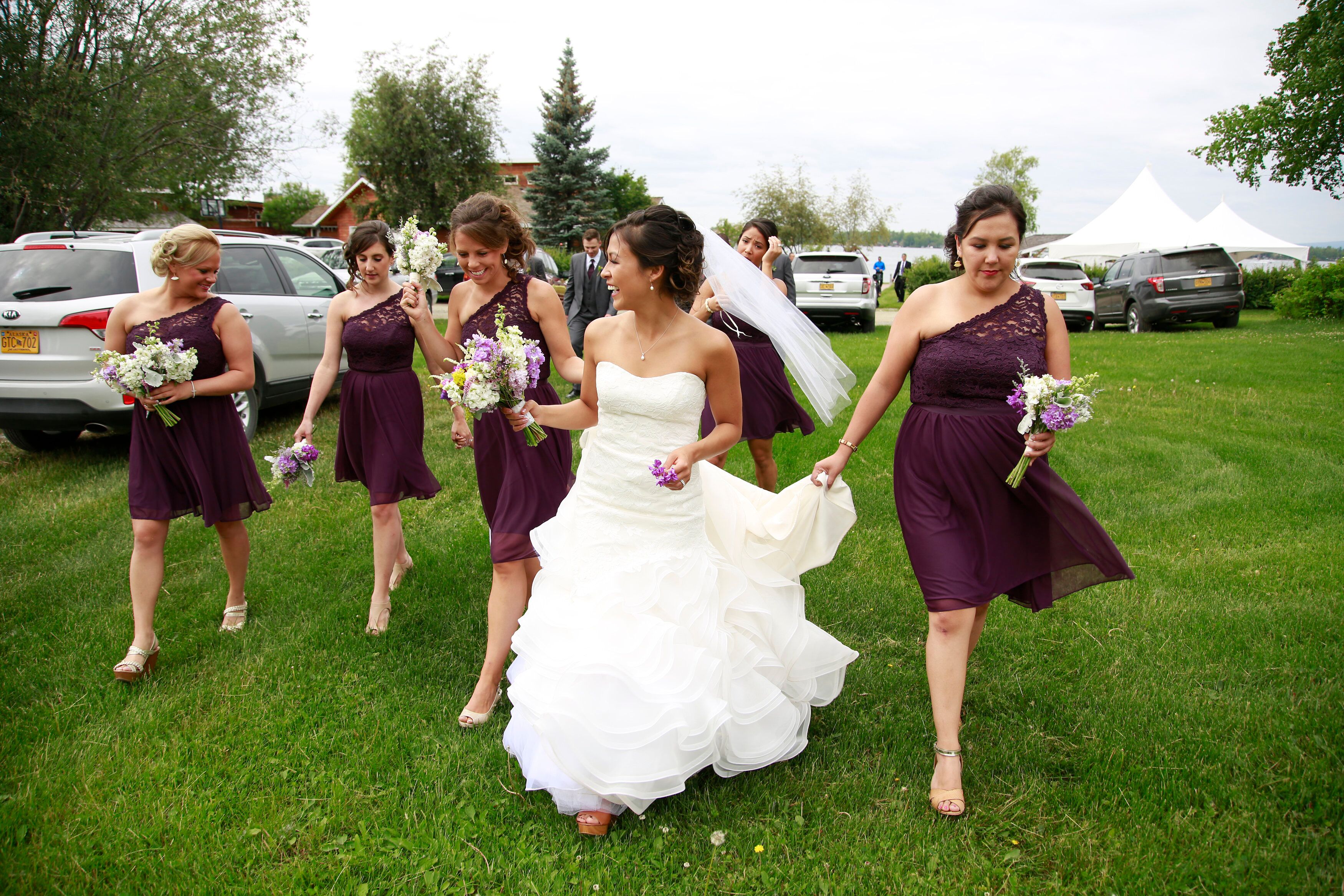 David's bridal sale plum bridesmaid dresses