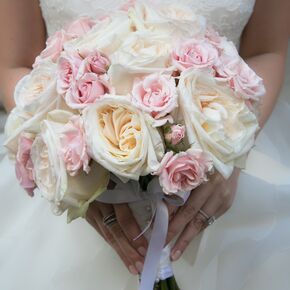 Candlelight and Blush Centerpieces at Reception