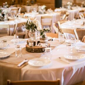 Rustic Wooden Chargers with Simple Centerpieces