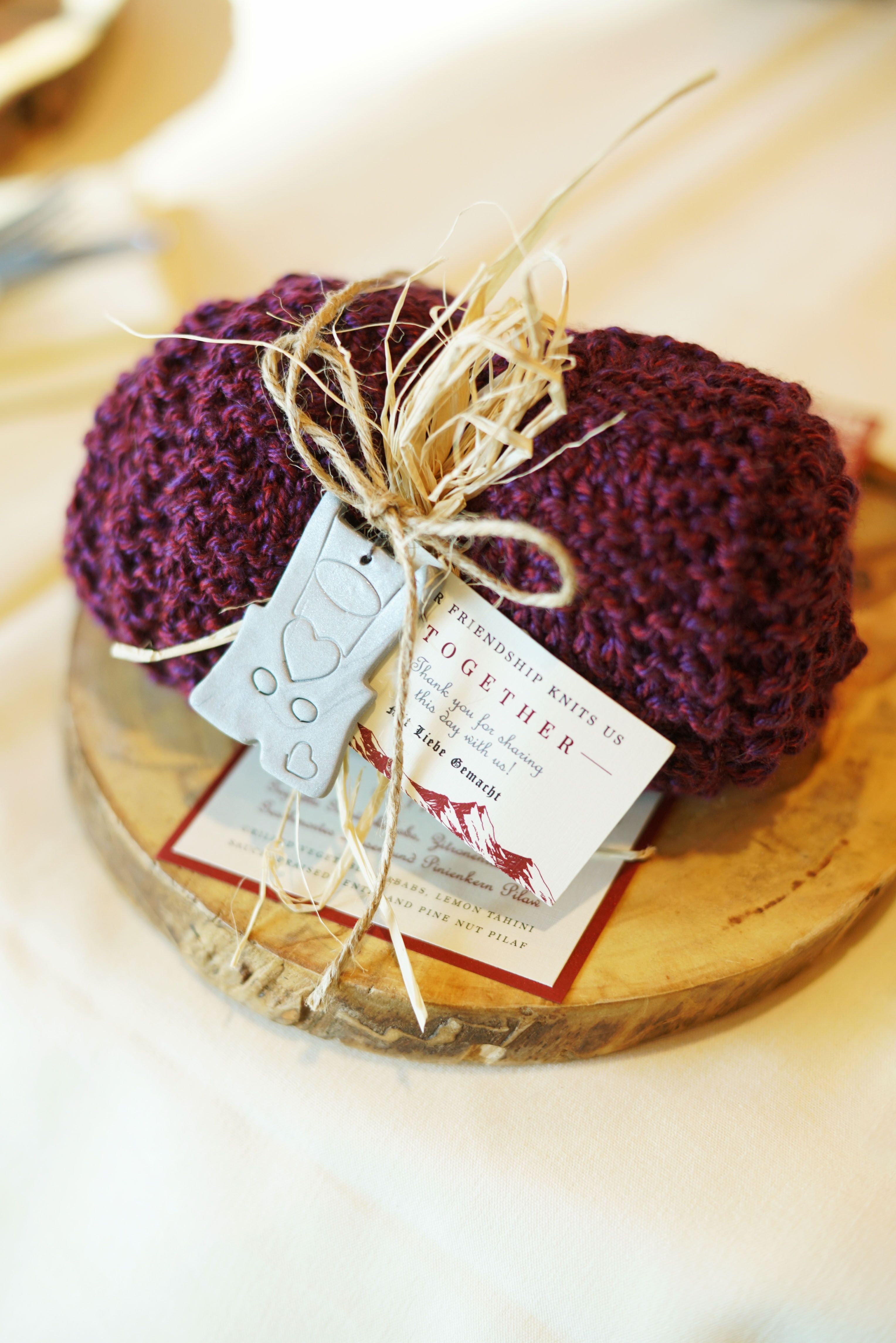 Knitted Scarf Wedding Favor