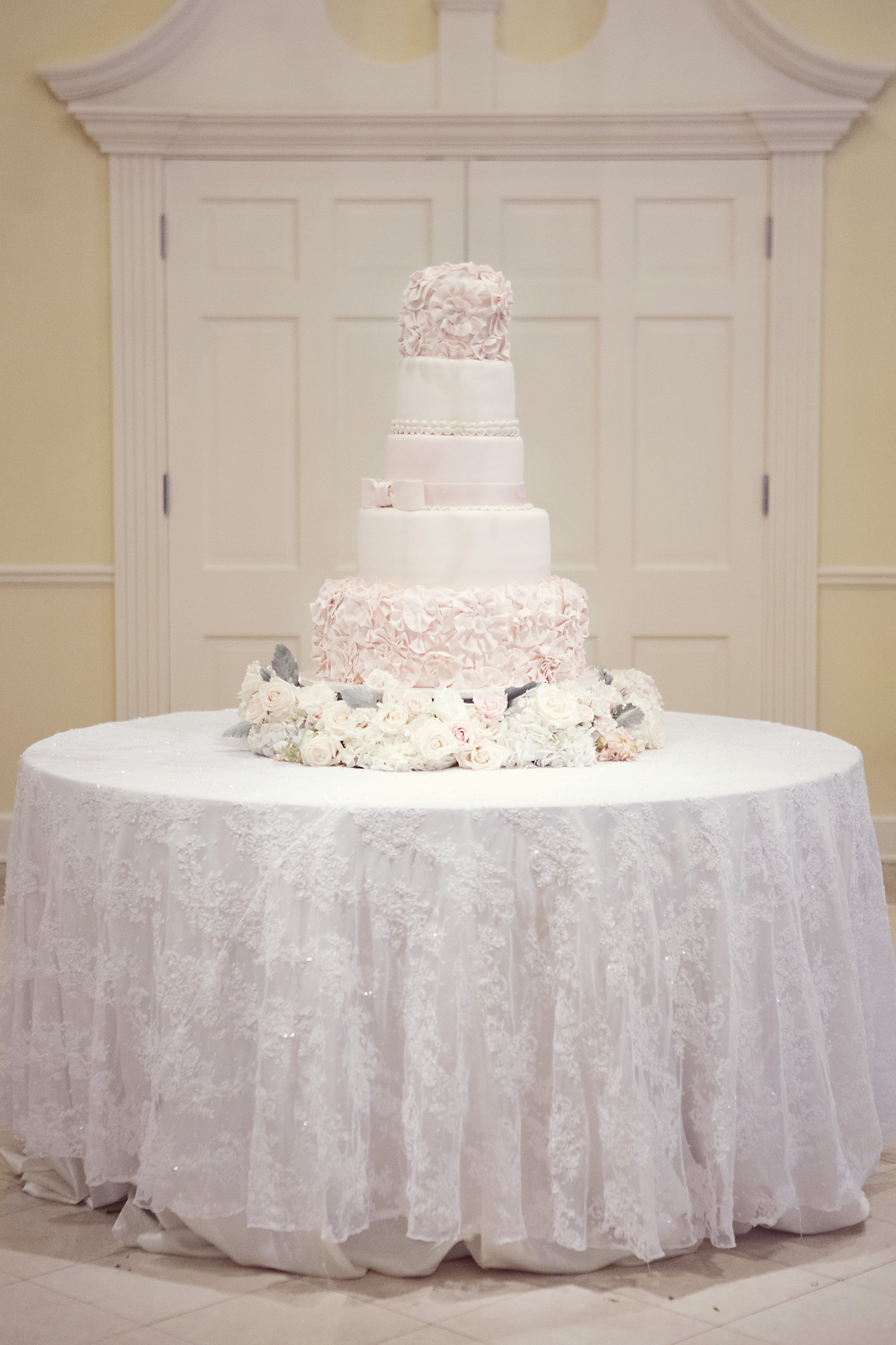 Feminine Blush Wedding Cake