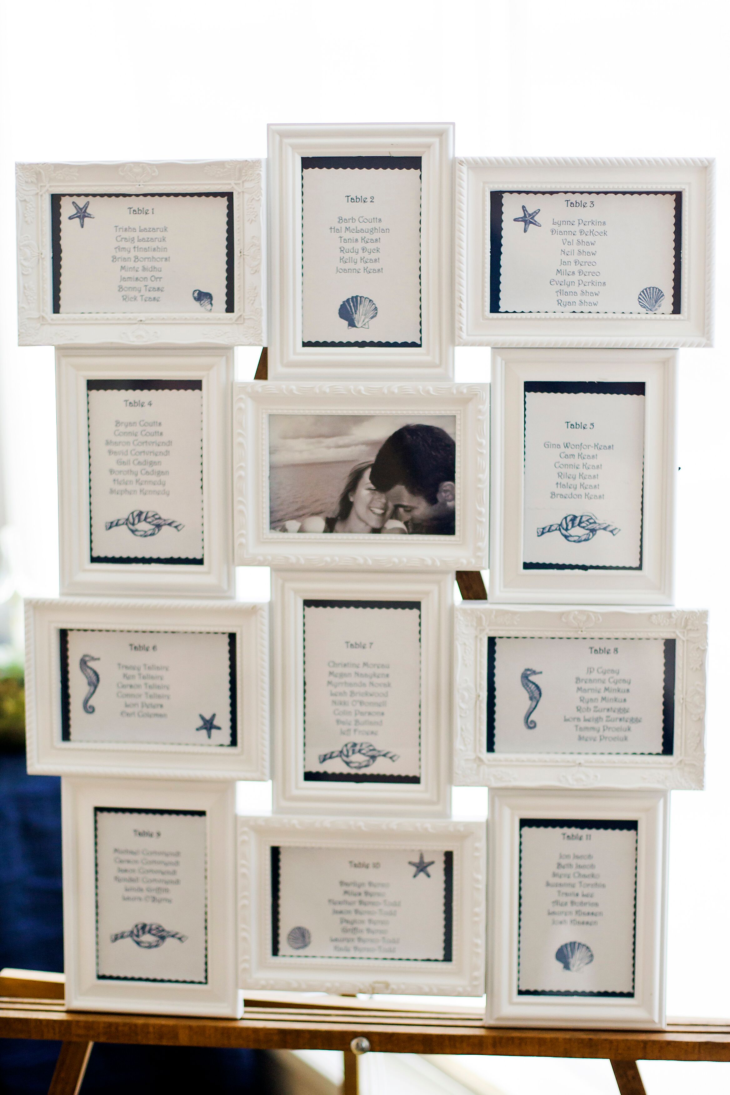 White Framed Seating Chart