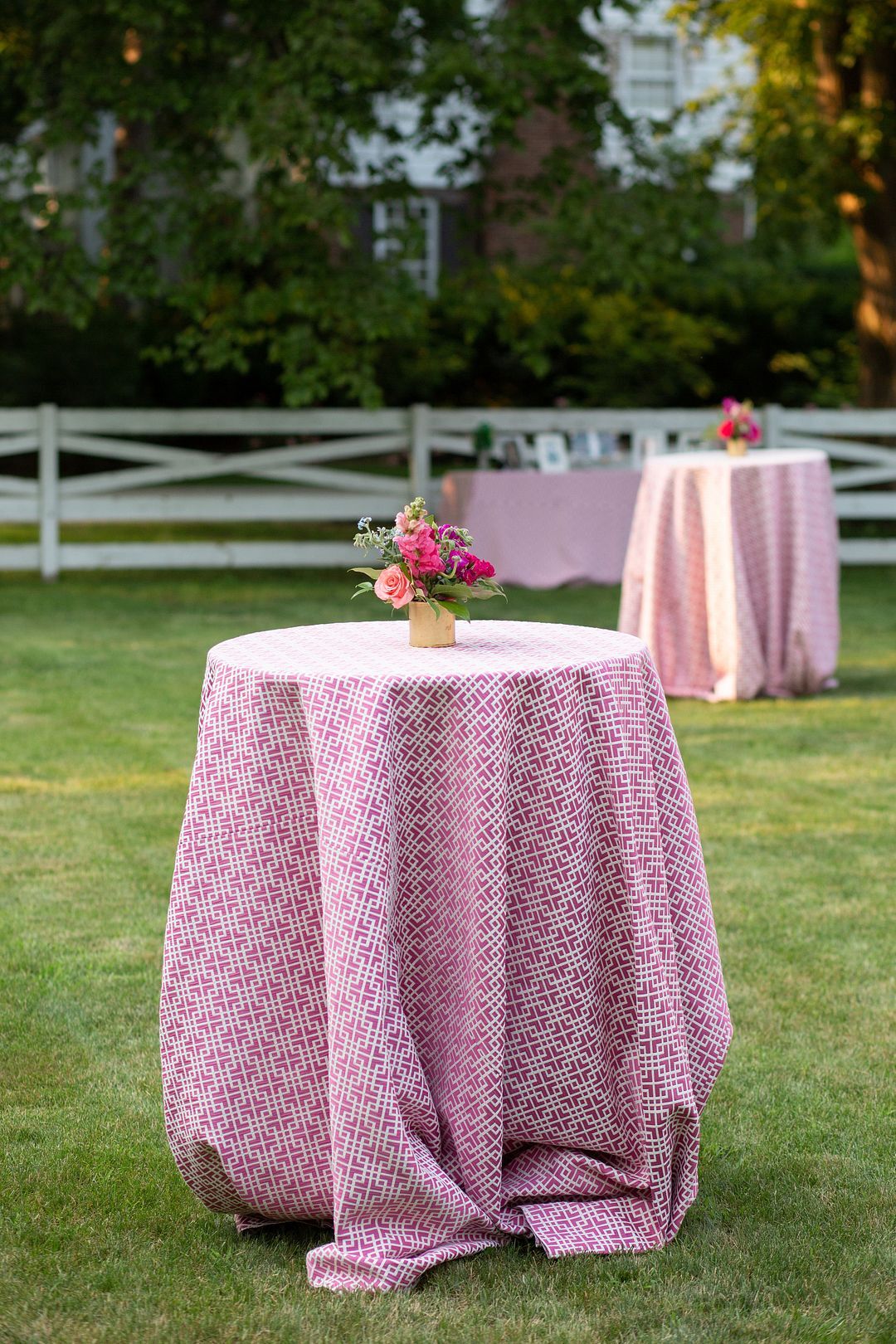 Pink Patterned Cocktail Table Linens