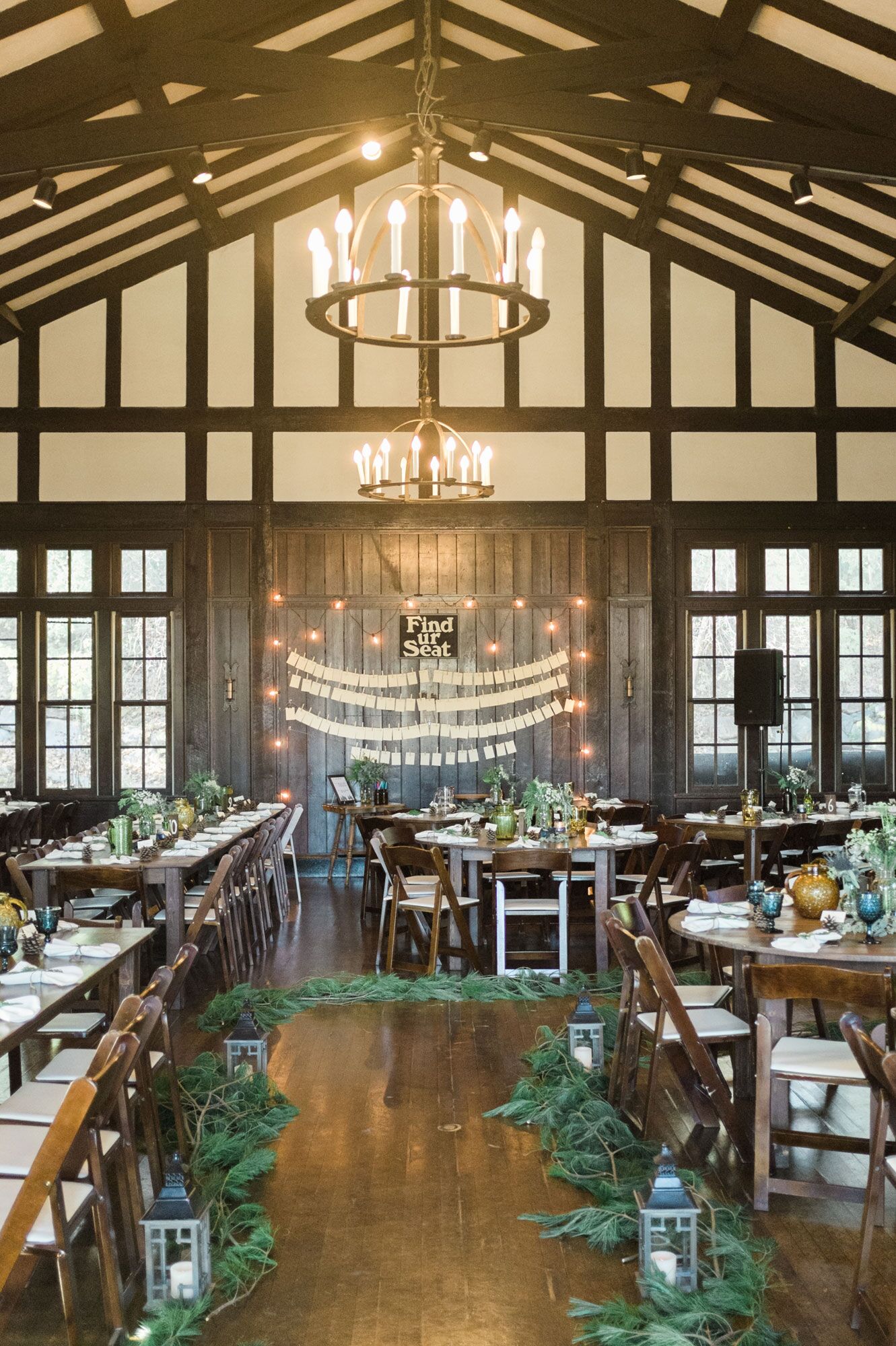 Pine Tree Accents in Natural Chalet Reception