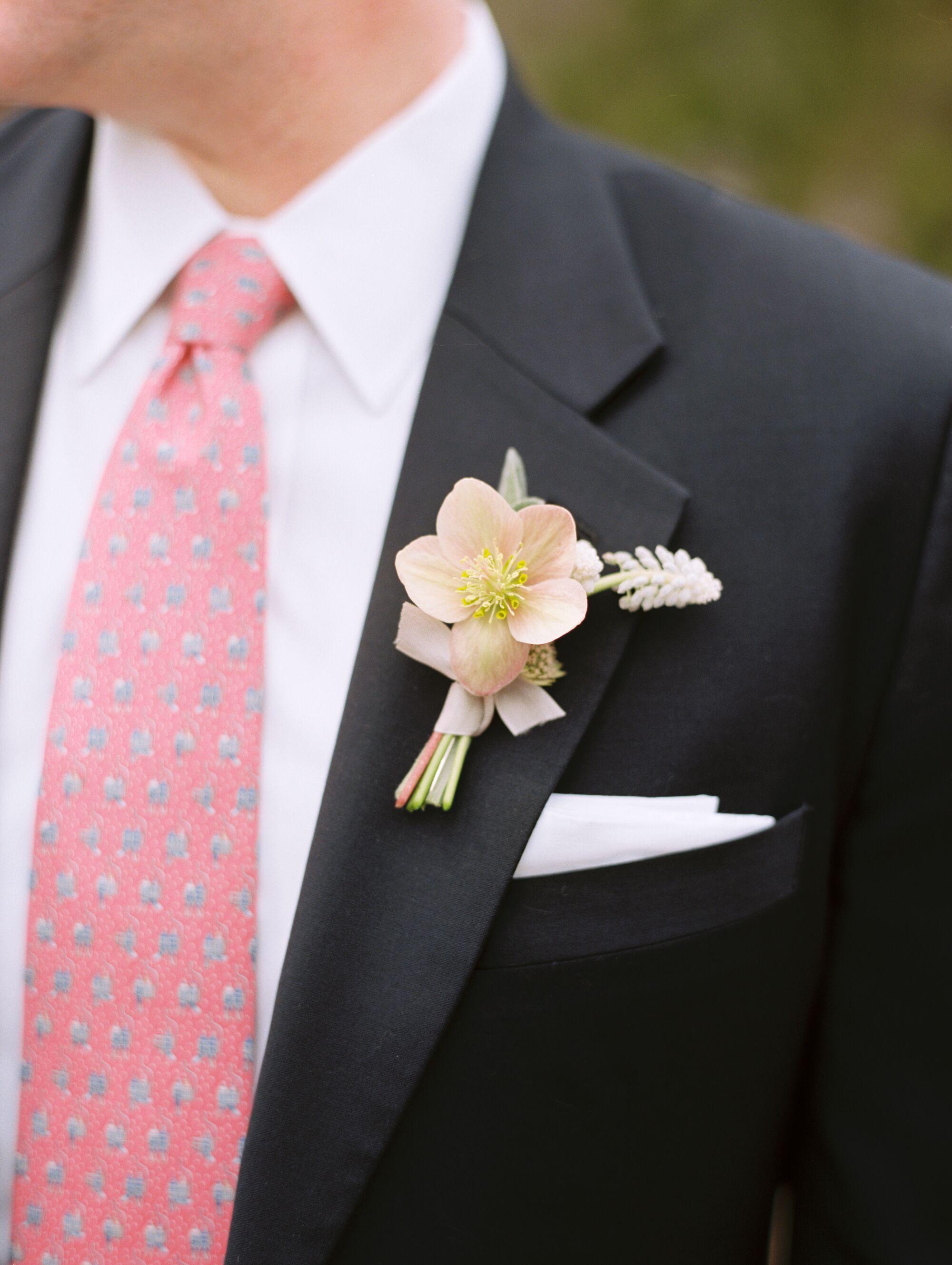 Black Burberry Suit With Pink Tie