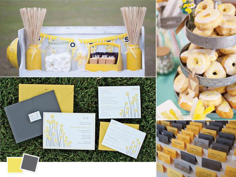 Yellow and gray summer wedding color combo