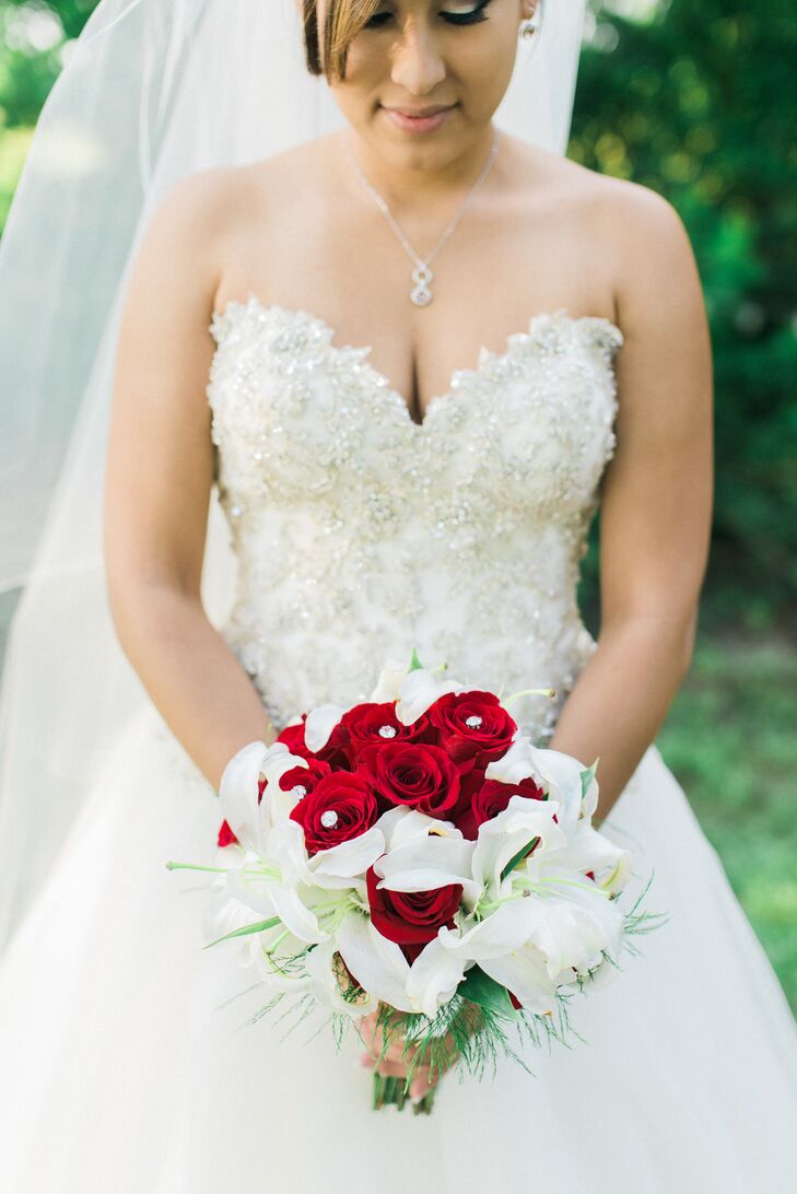 White lily bridesmaid dresses