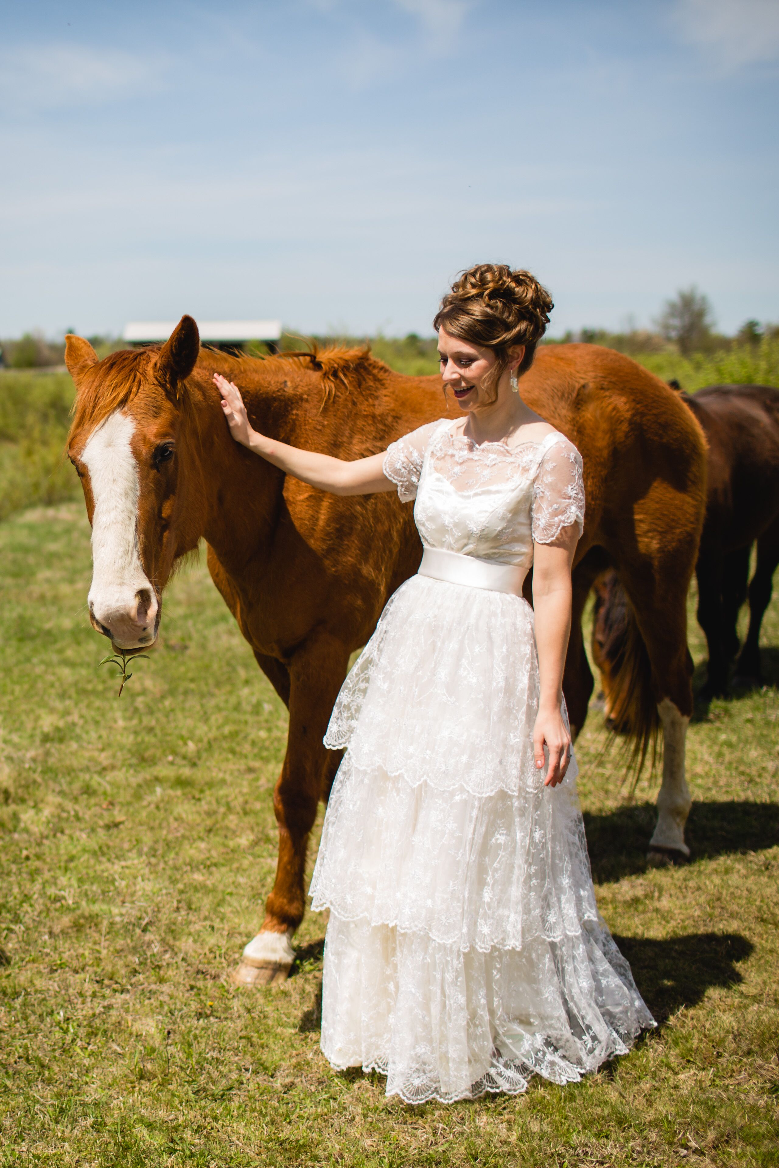 1960s Vintage Lace Tiered Wedding Dress