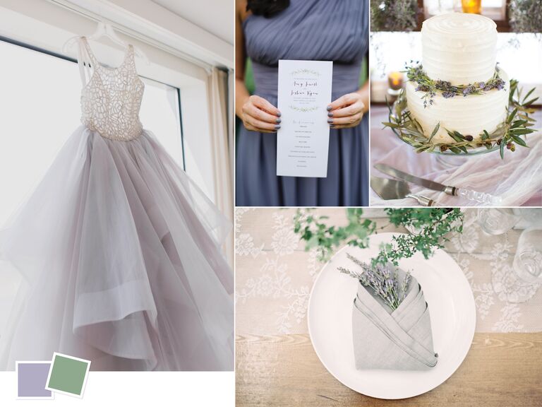 Organic sage and lavender wedding color palette
