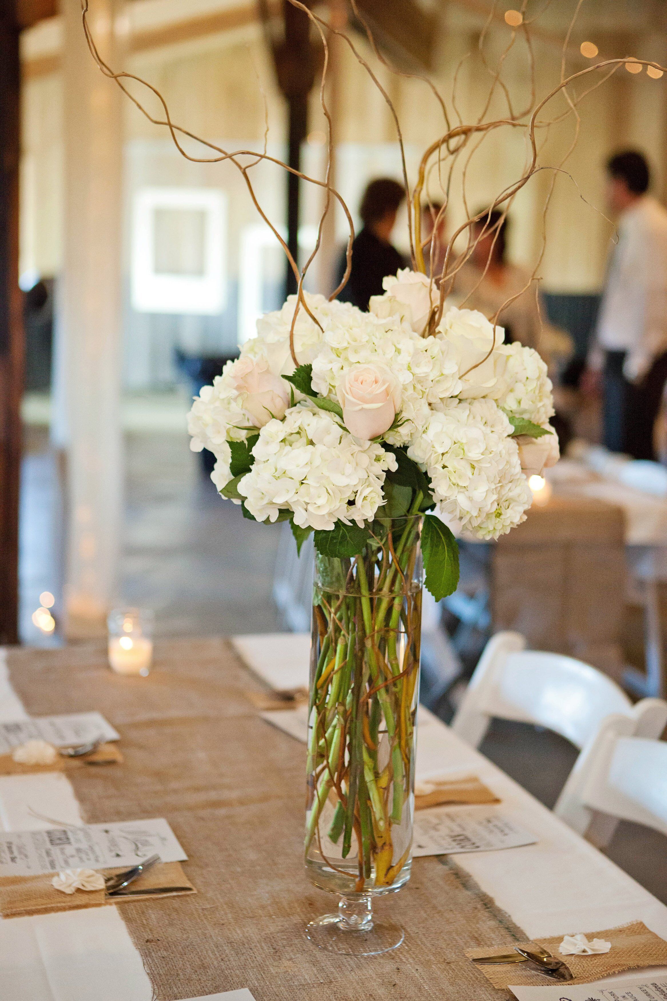 Simple Blush and Ivory Centerpieces