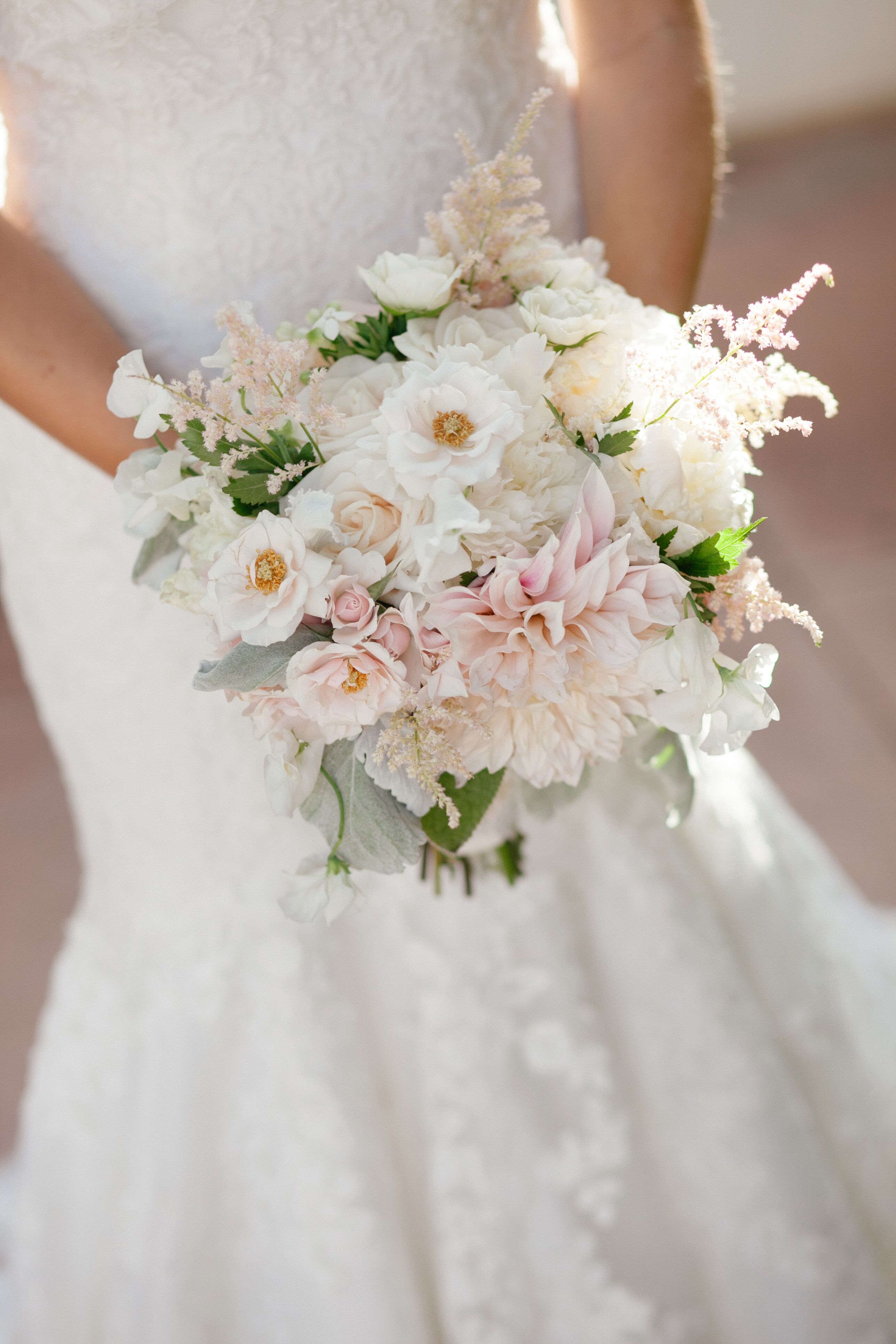 White and Blush Mixed Flower Bouquet