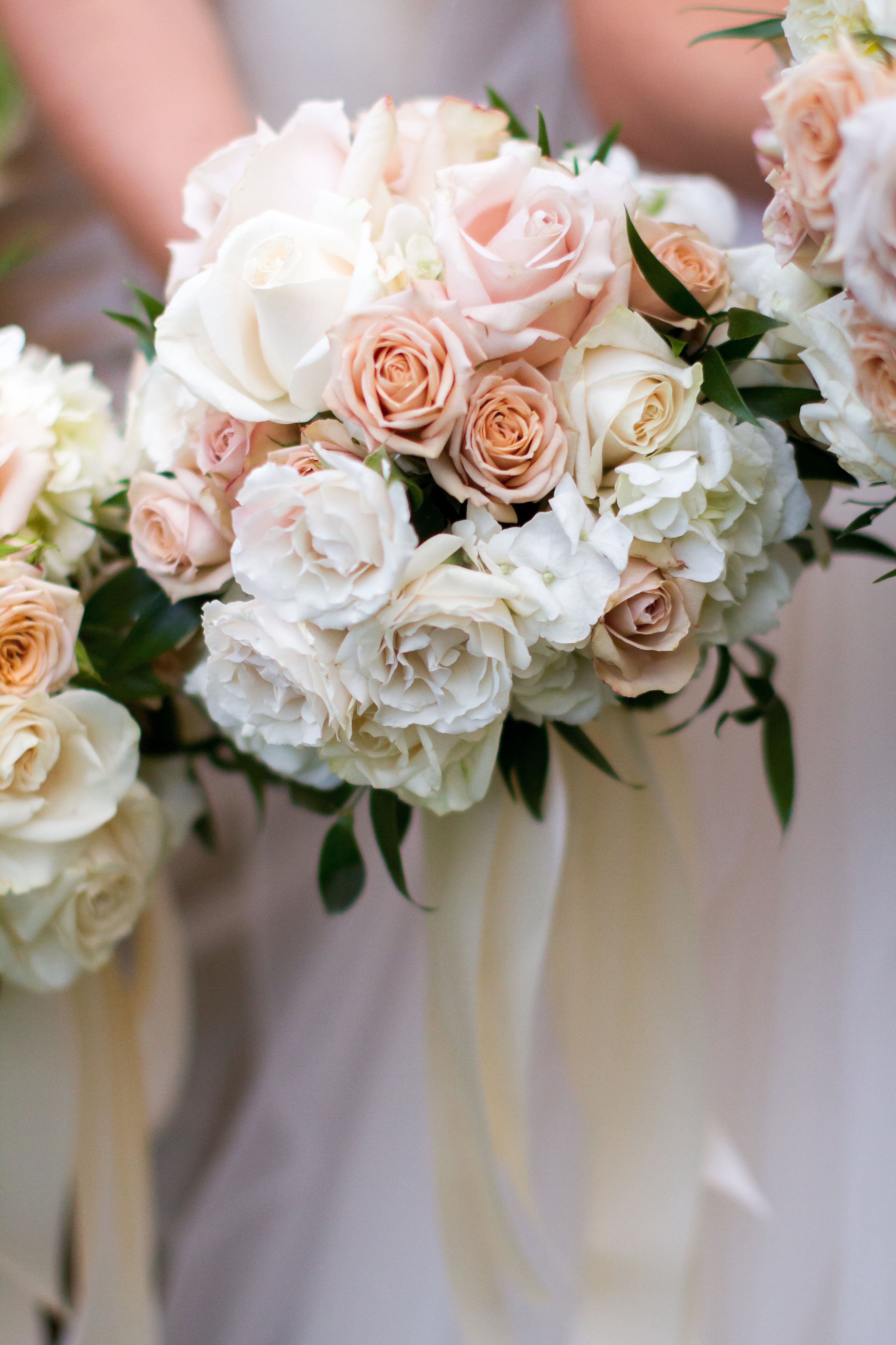 Ivory and Cream Rose Bridesmaid Bouquet