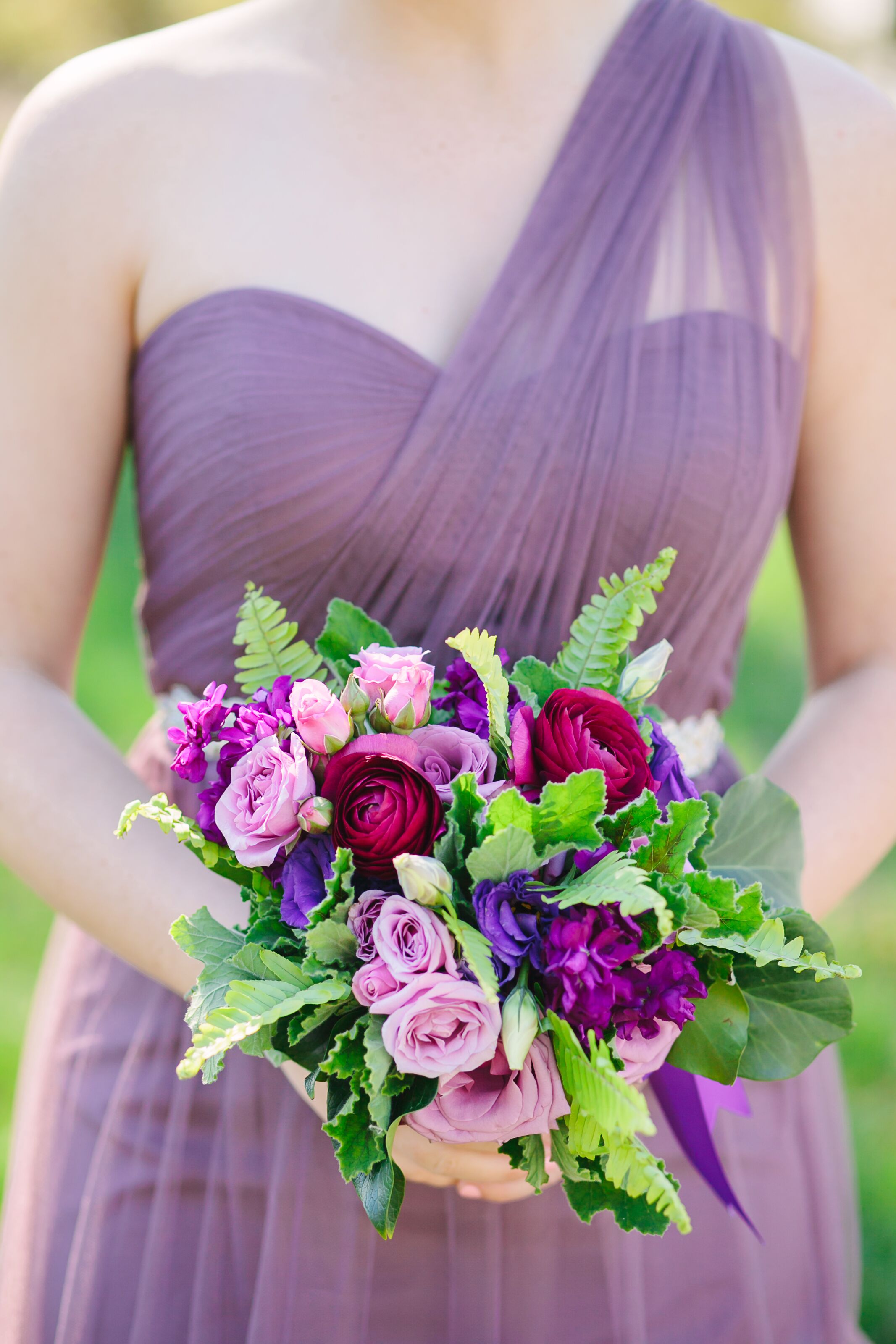 Purple Rose and Stock Bouquet