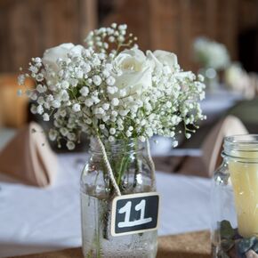 Hanging Mason Jar with Baby's Breath