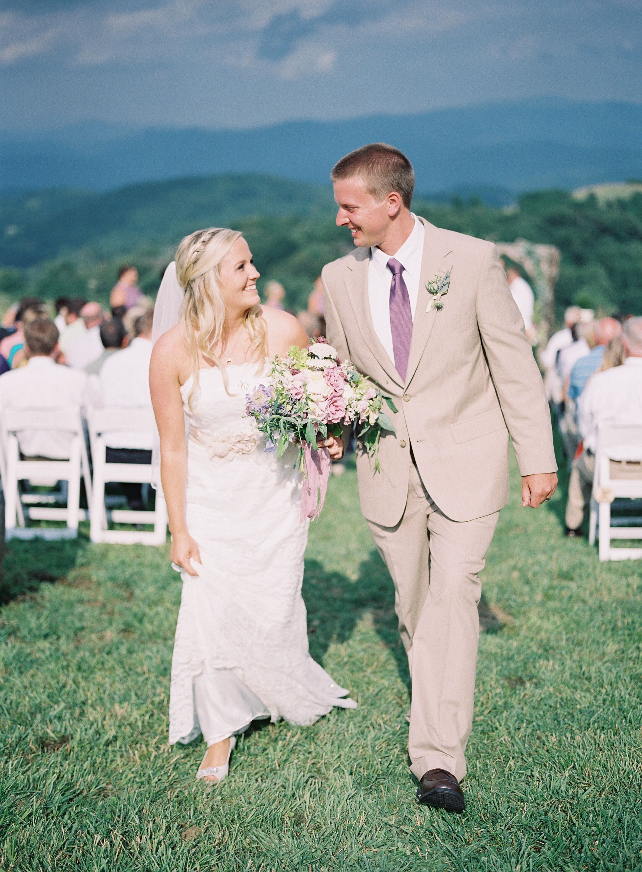 David's Bridal One-Shoulder Wisteria Purple Bridesmaid Dresses