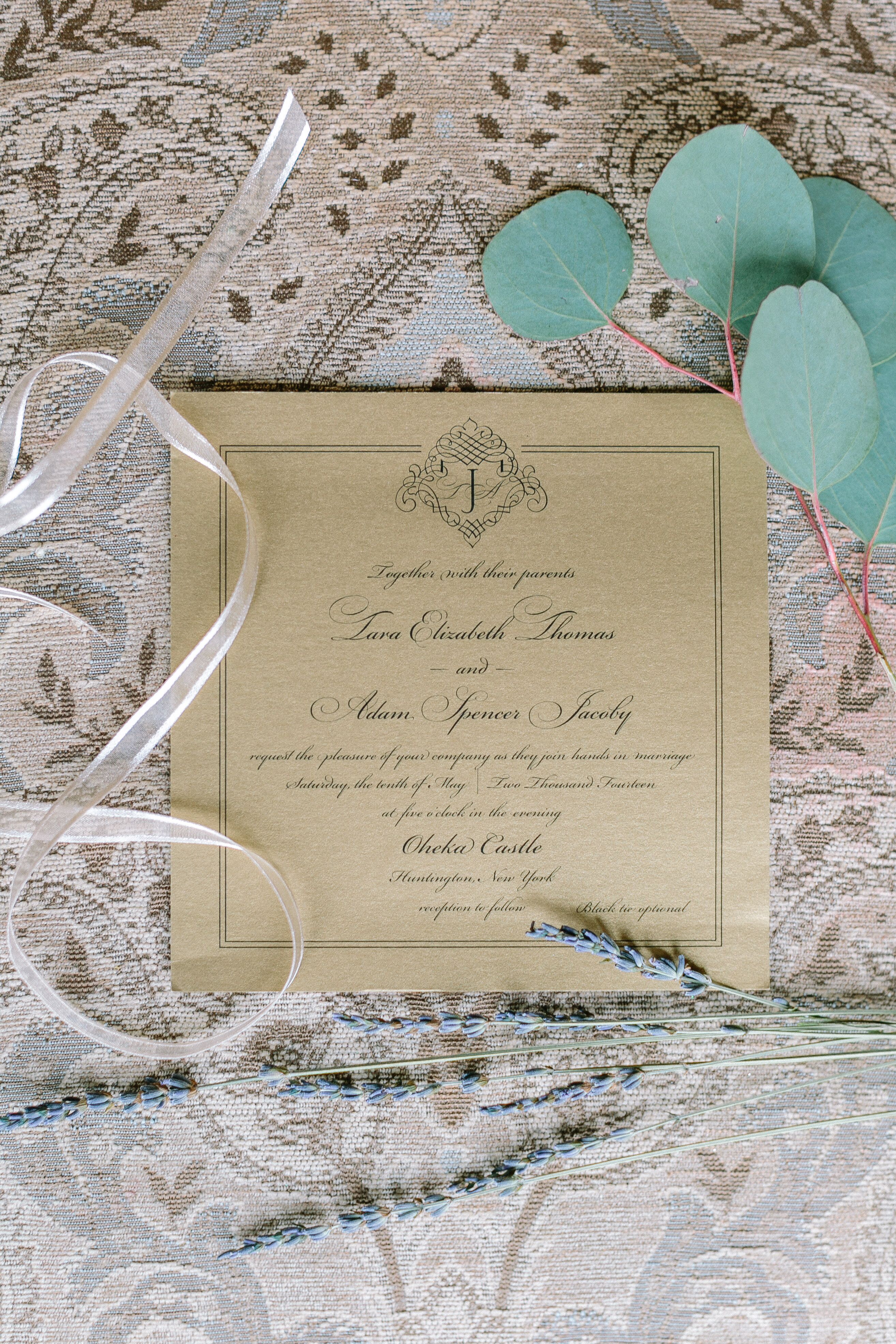 Square Craft Paper Traditional Wedding Invitation