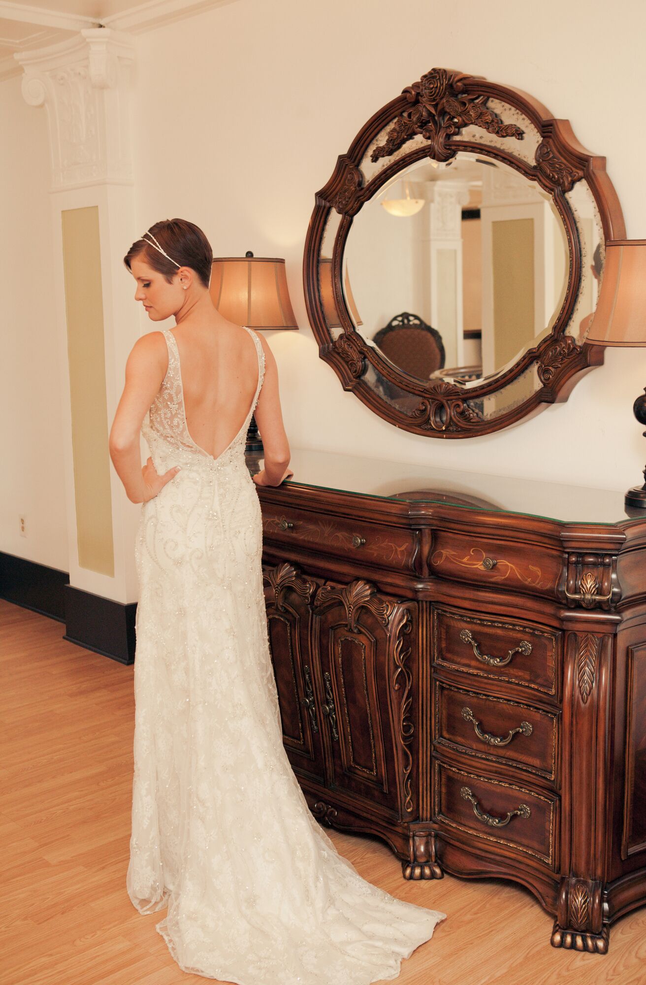 Back of Lace Ivory Wedding Dress