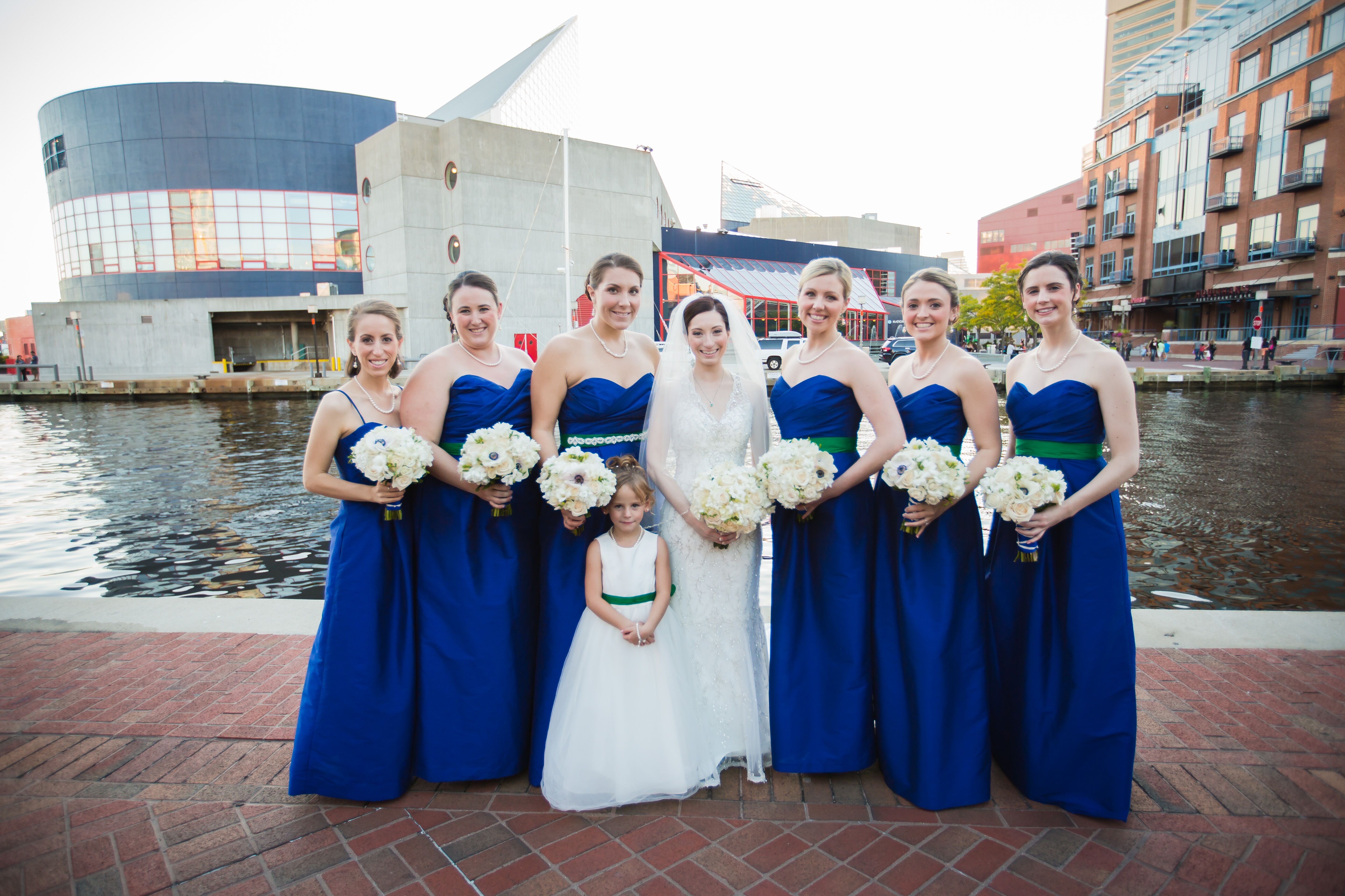 bridesmaid blue dress