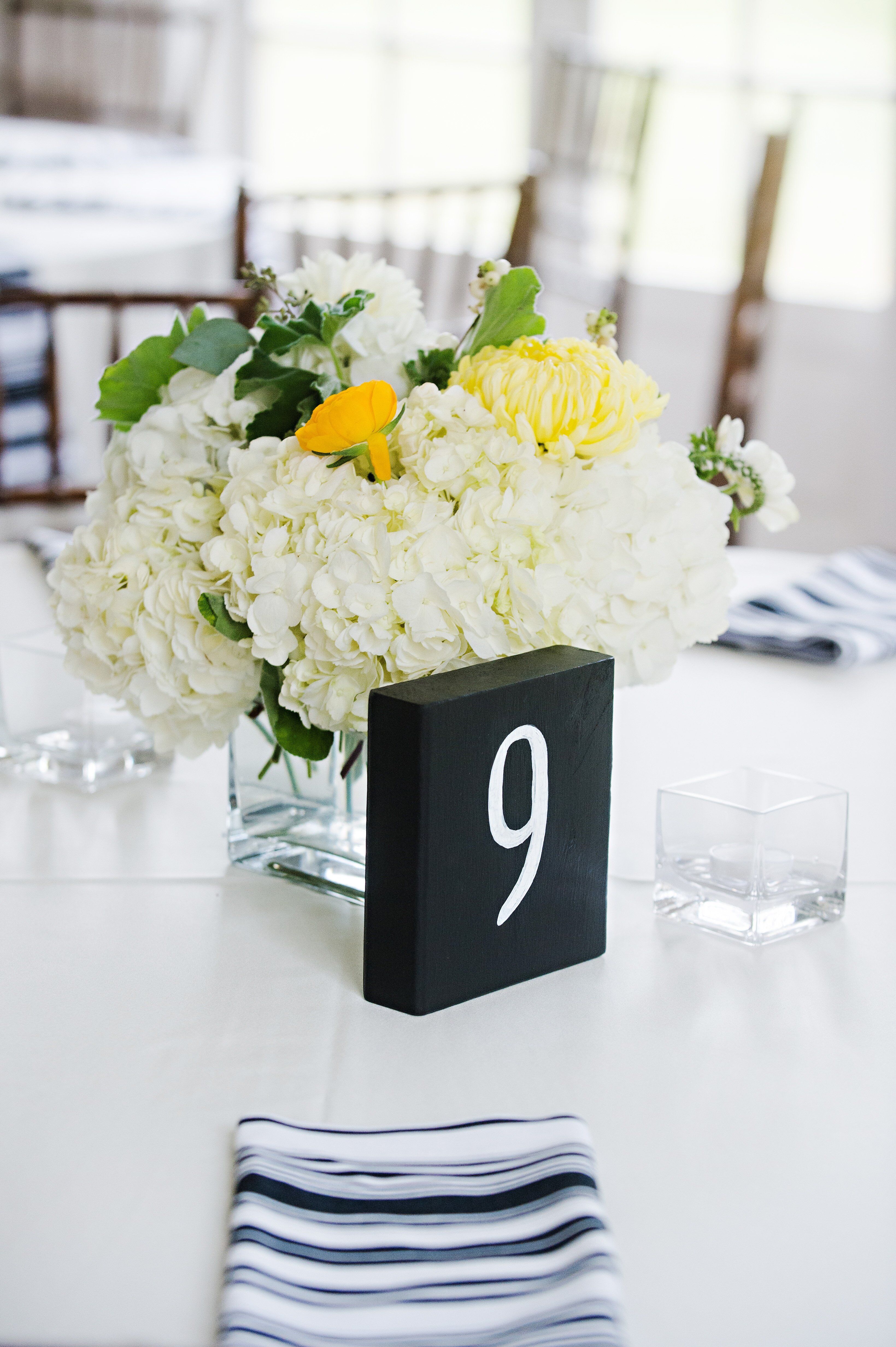 White and Yellow Centerpieces