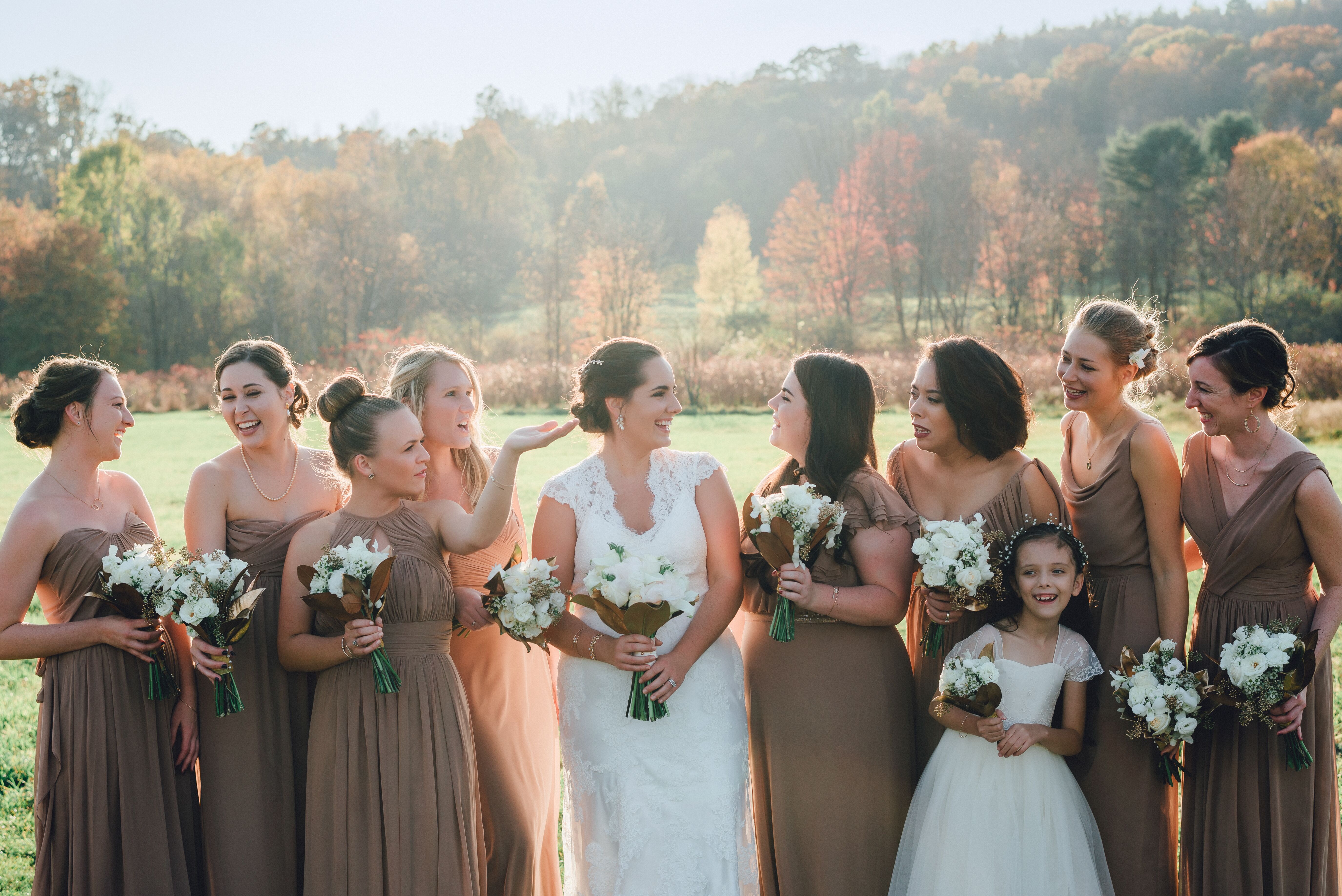 Light brown cheap bridesmaid dresses