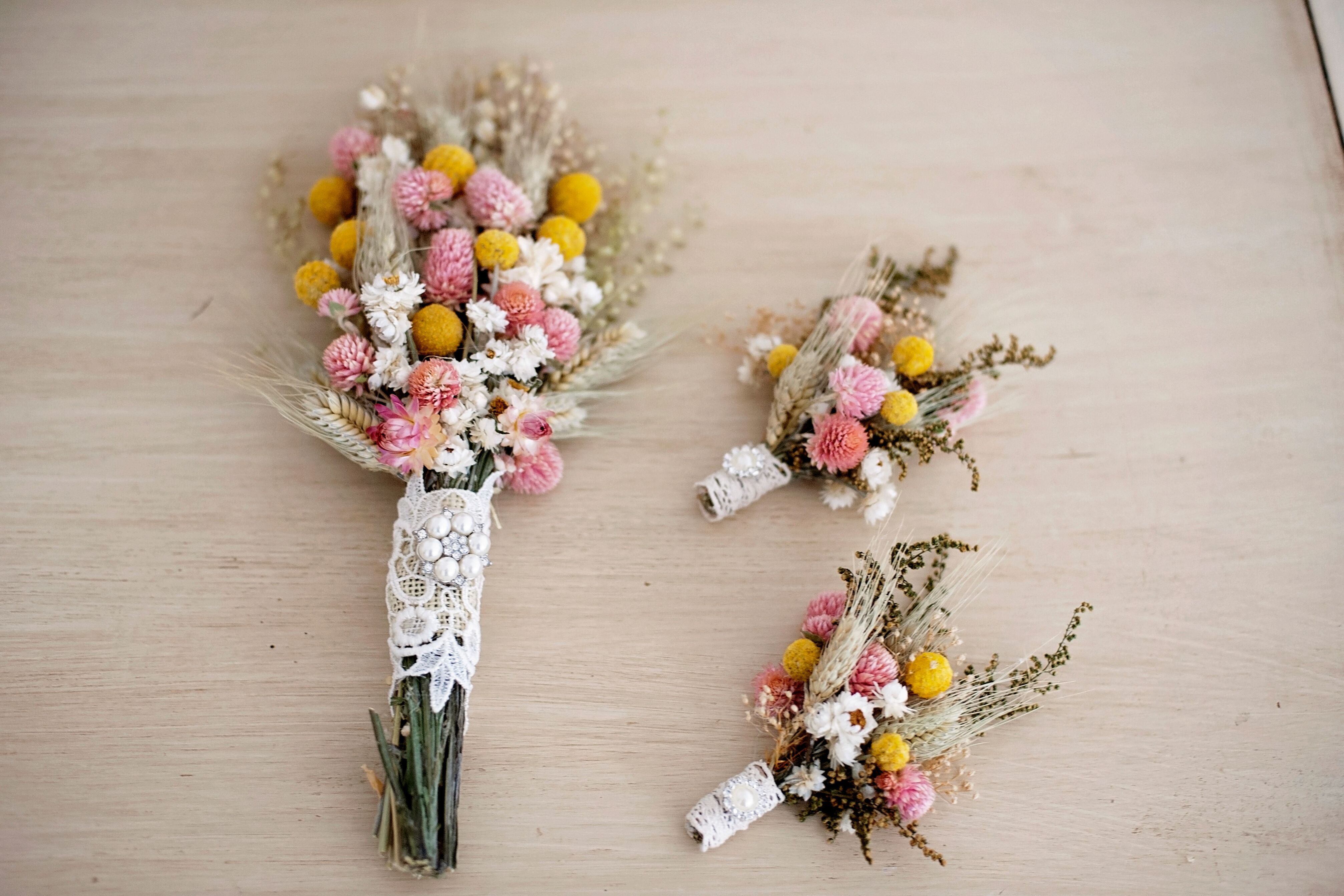 Wildflower Bridesmaid Bouquet and Boutonnieres