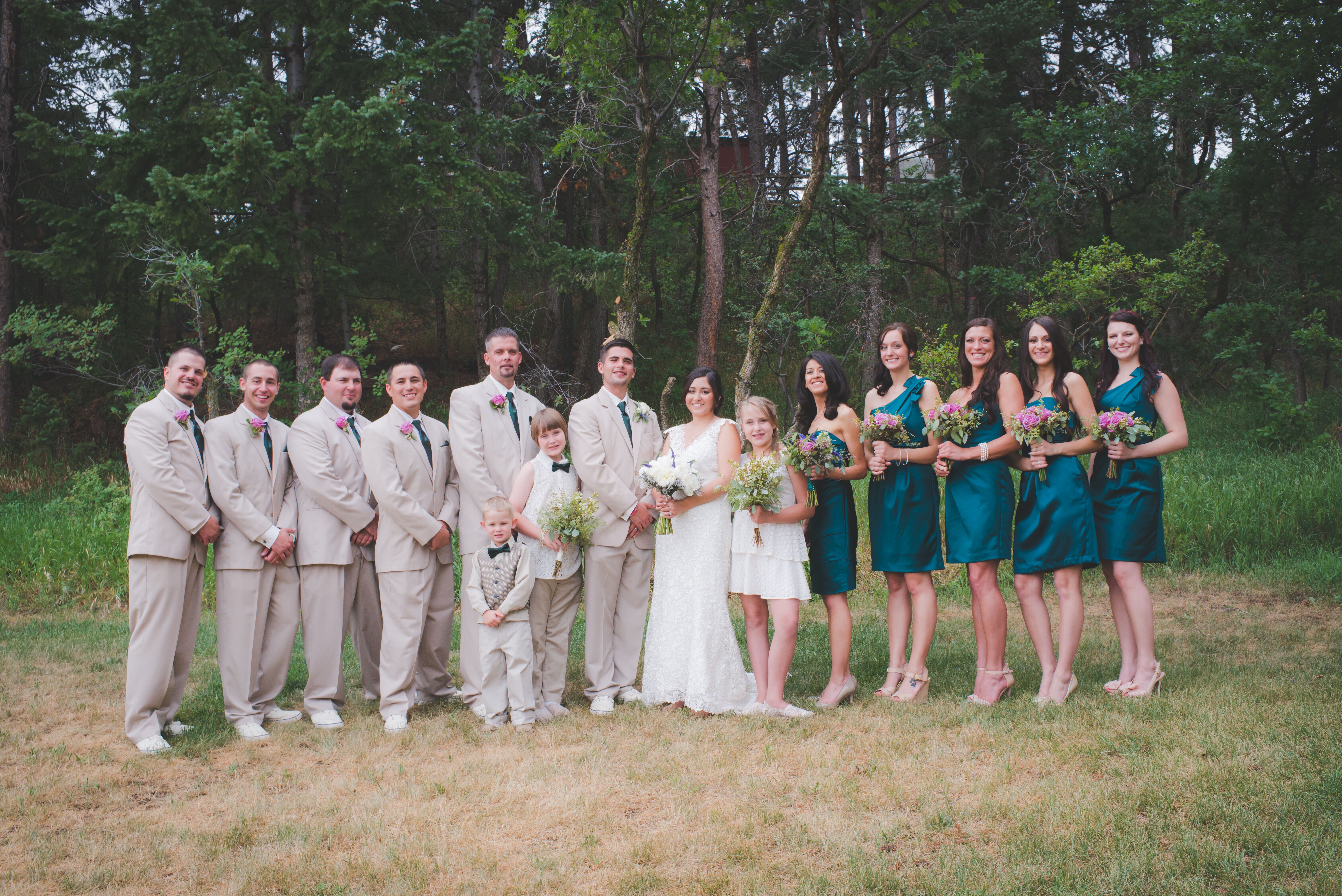 Forest green shop bridal party