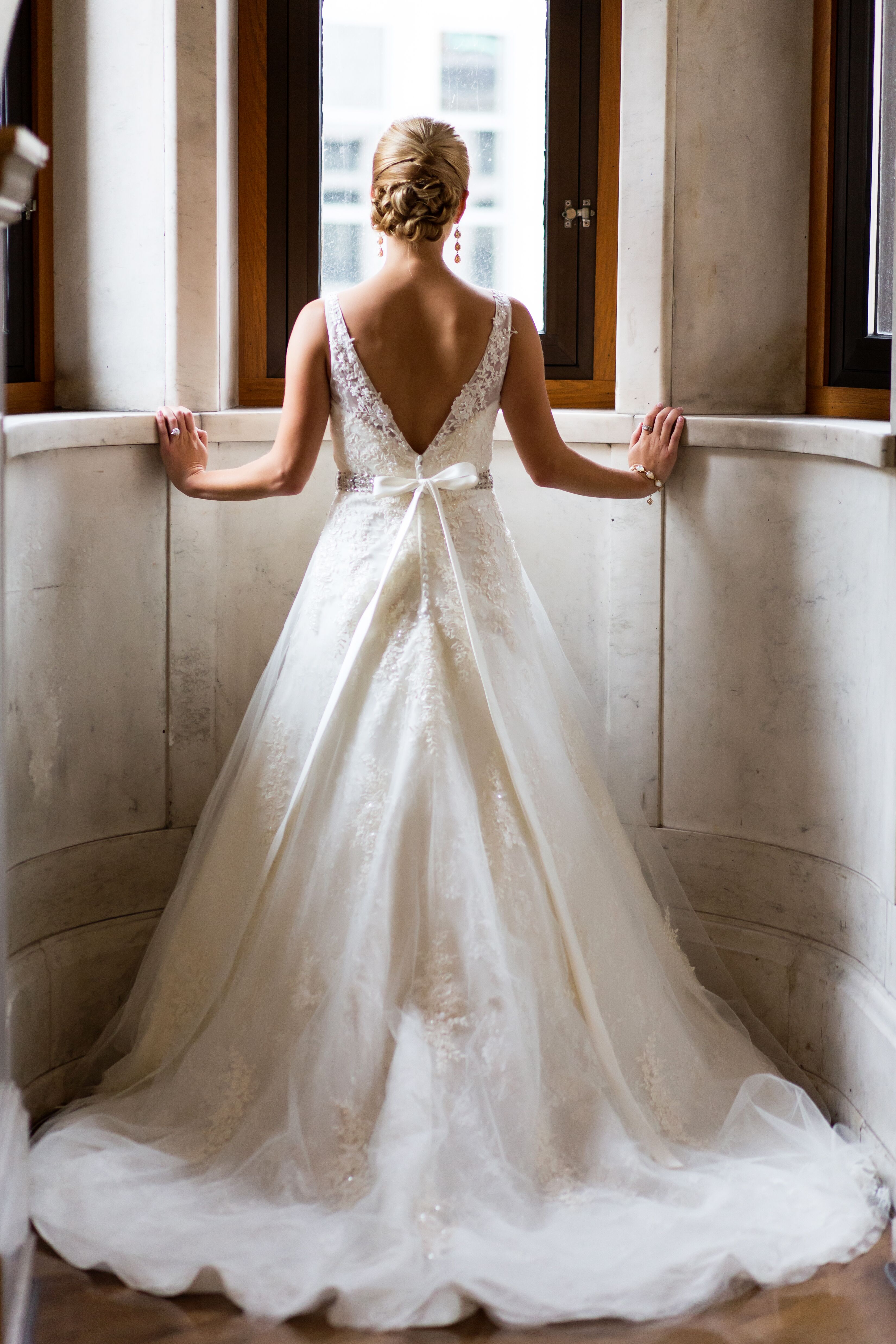 Open Back A Line Wedding Dress