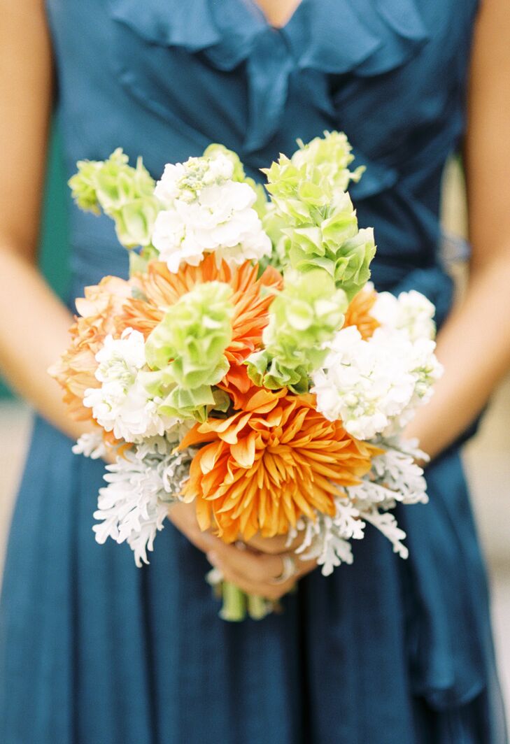 Orange and Green Bridesmaid Bouquet