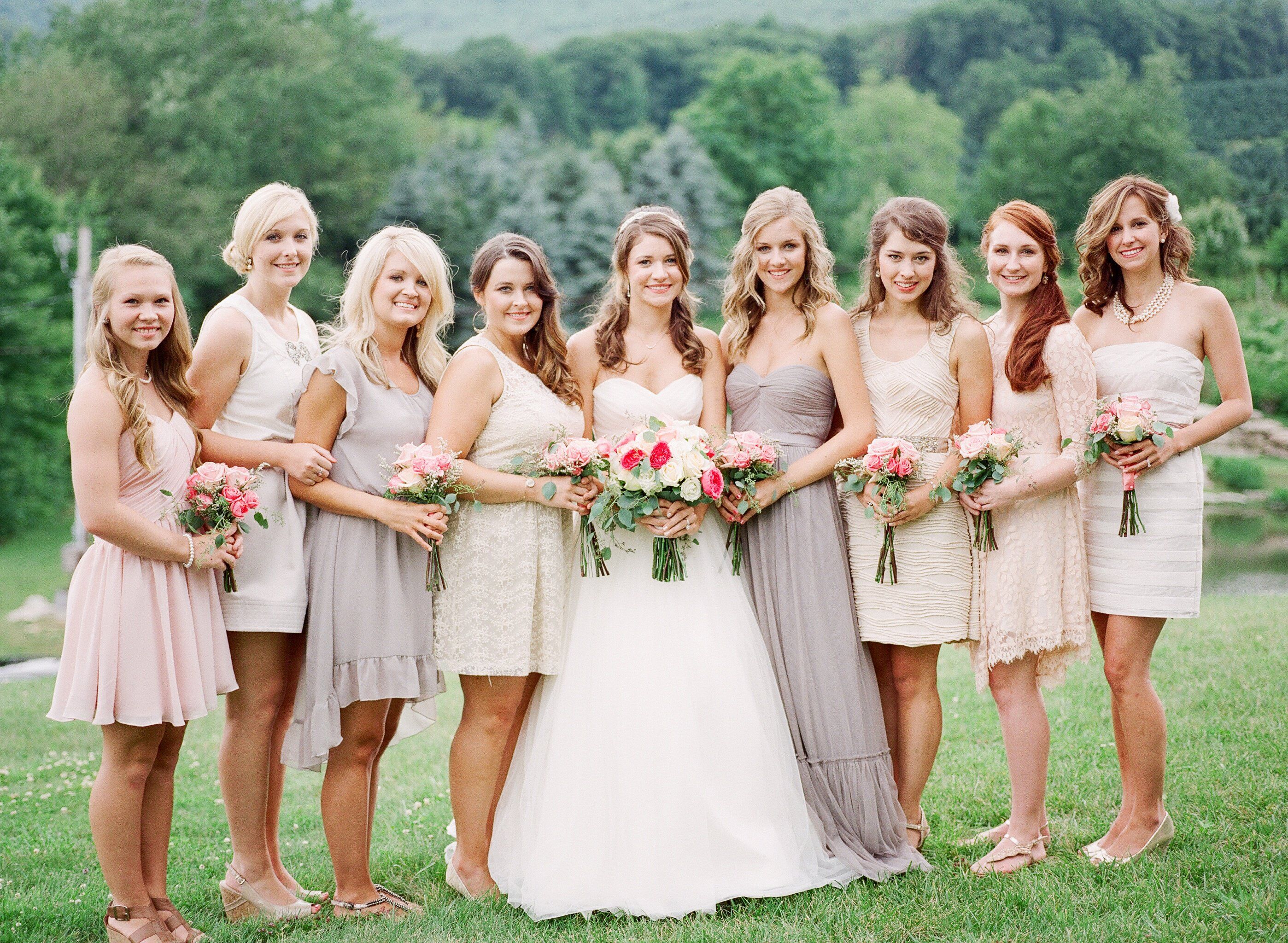 Neutral-Color Bridesmaid Dresses 