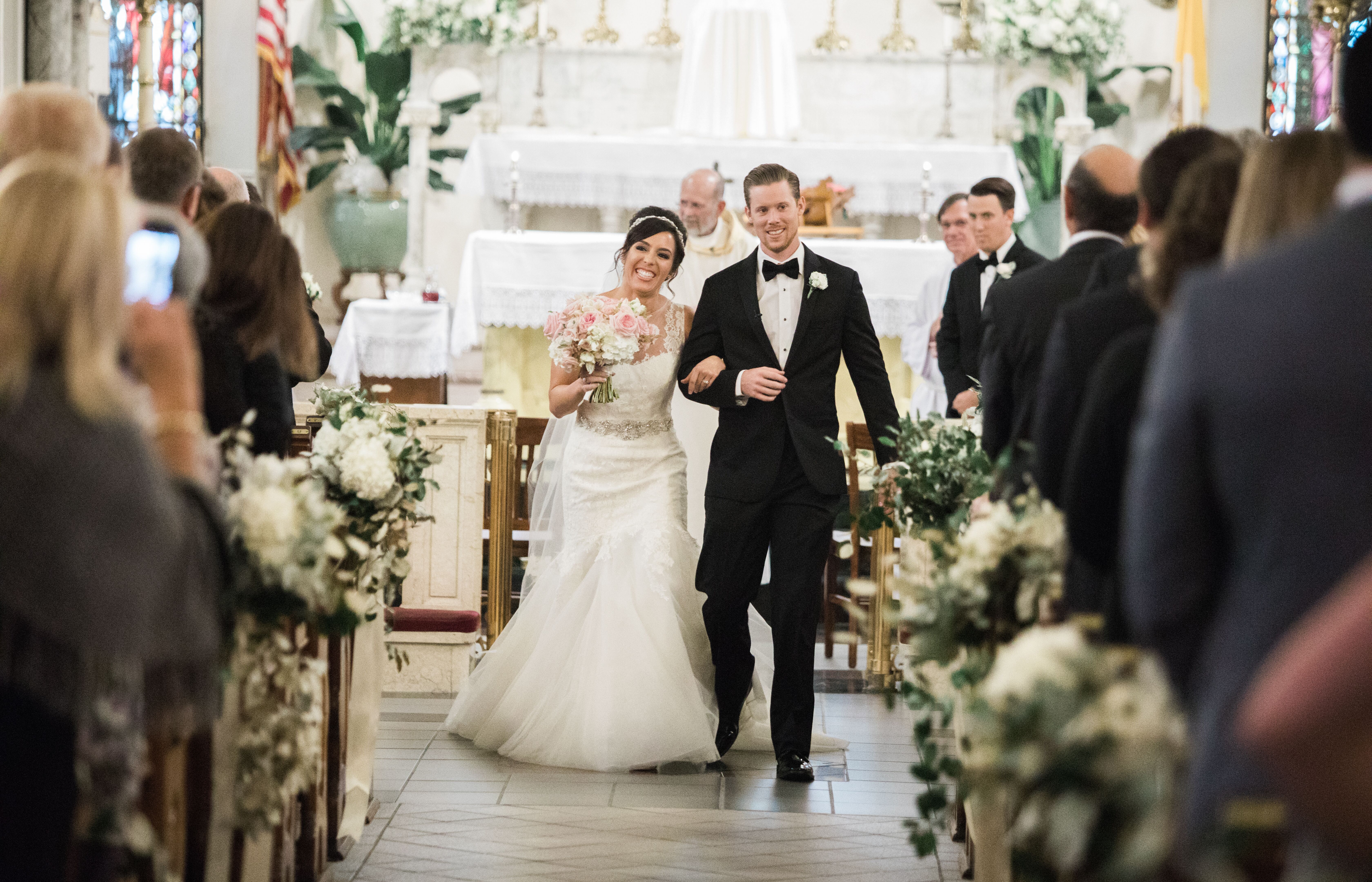 Traditional Bride and Groom at the Annunciation Catholic Church