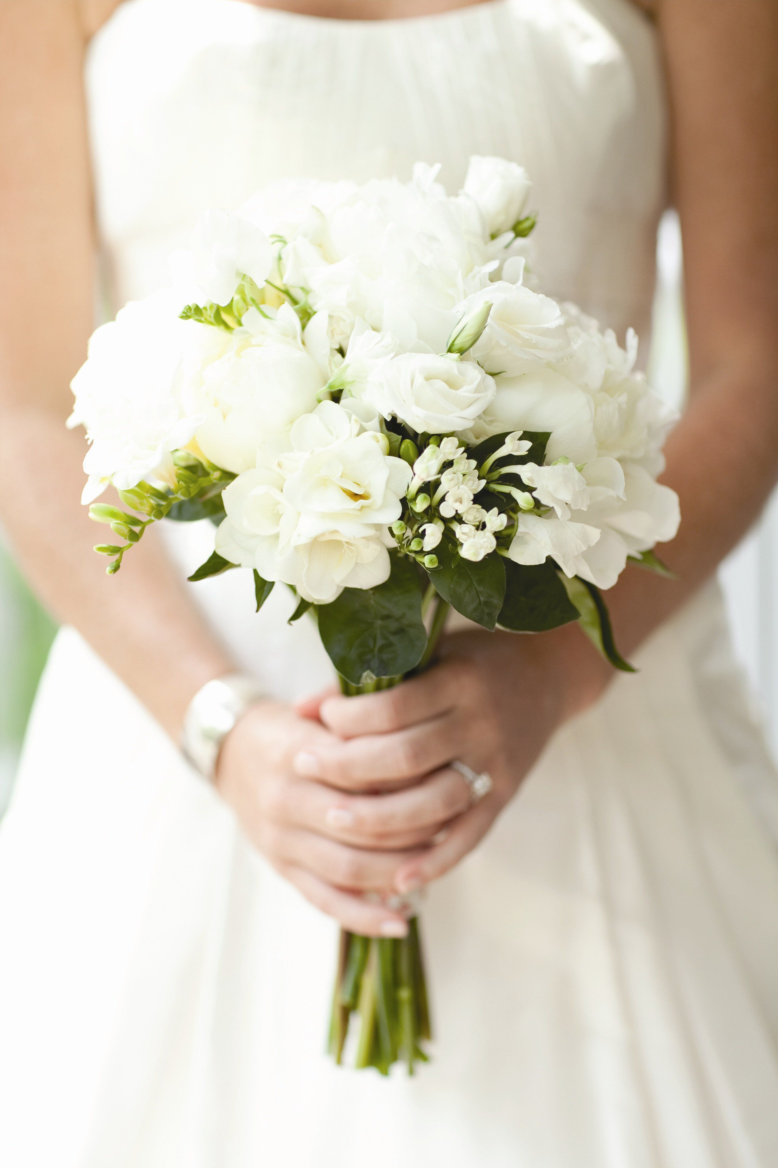 All White Bridal  Bouquet 