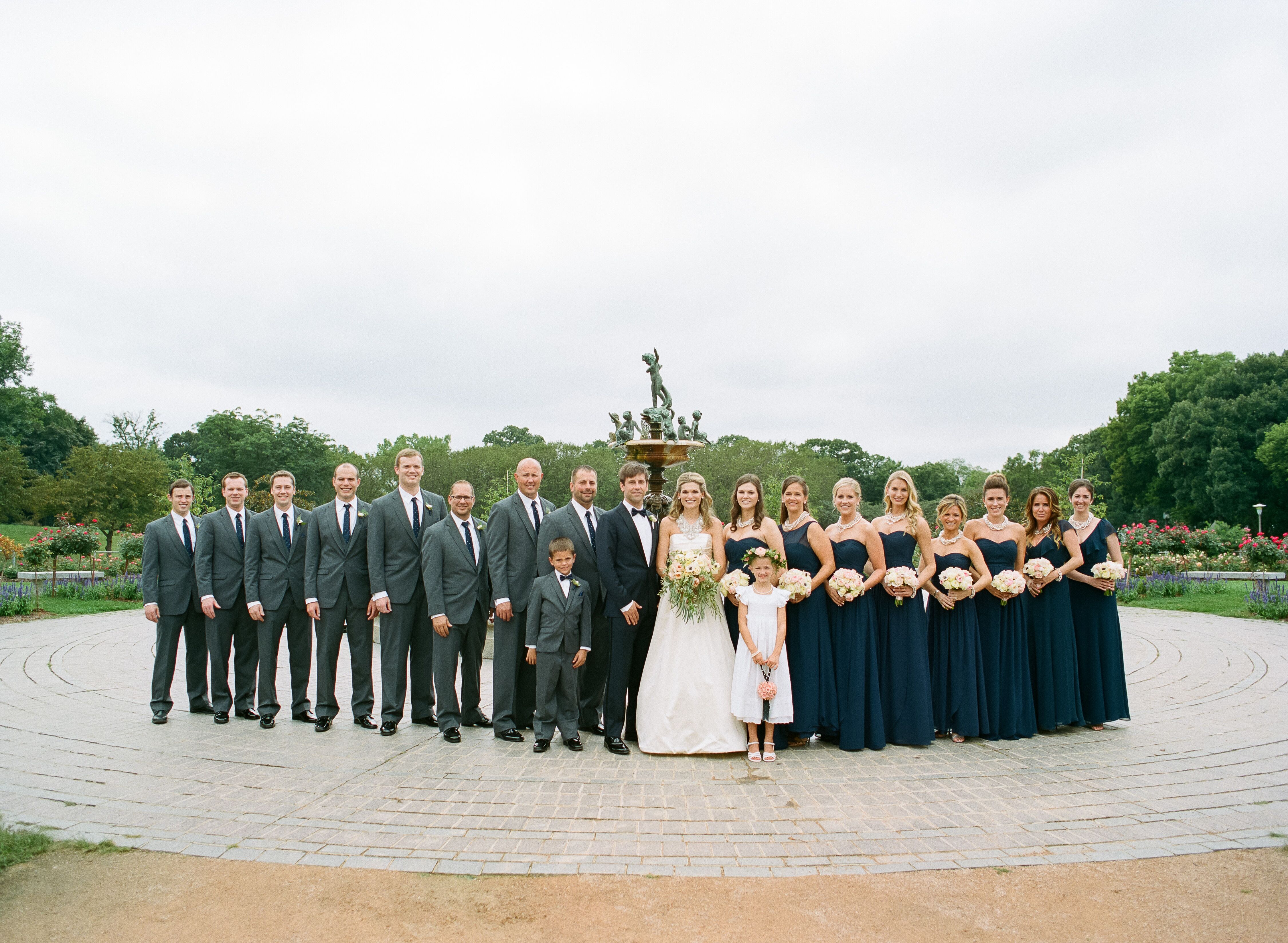 navy bridesmaids and navy groomsmen