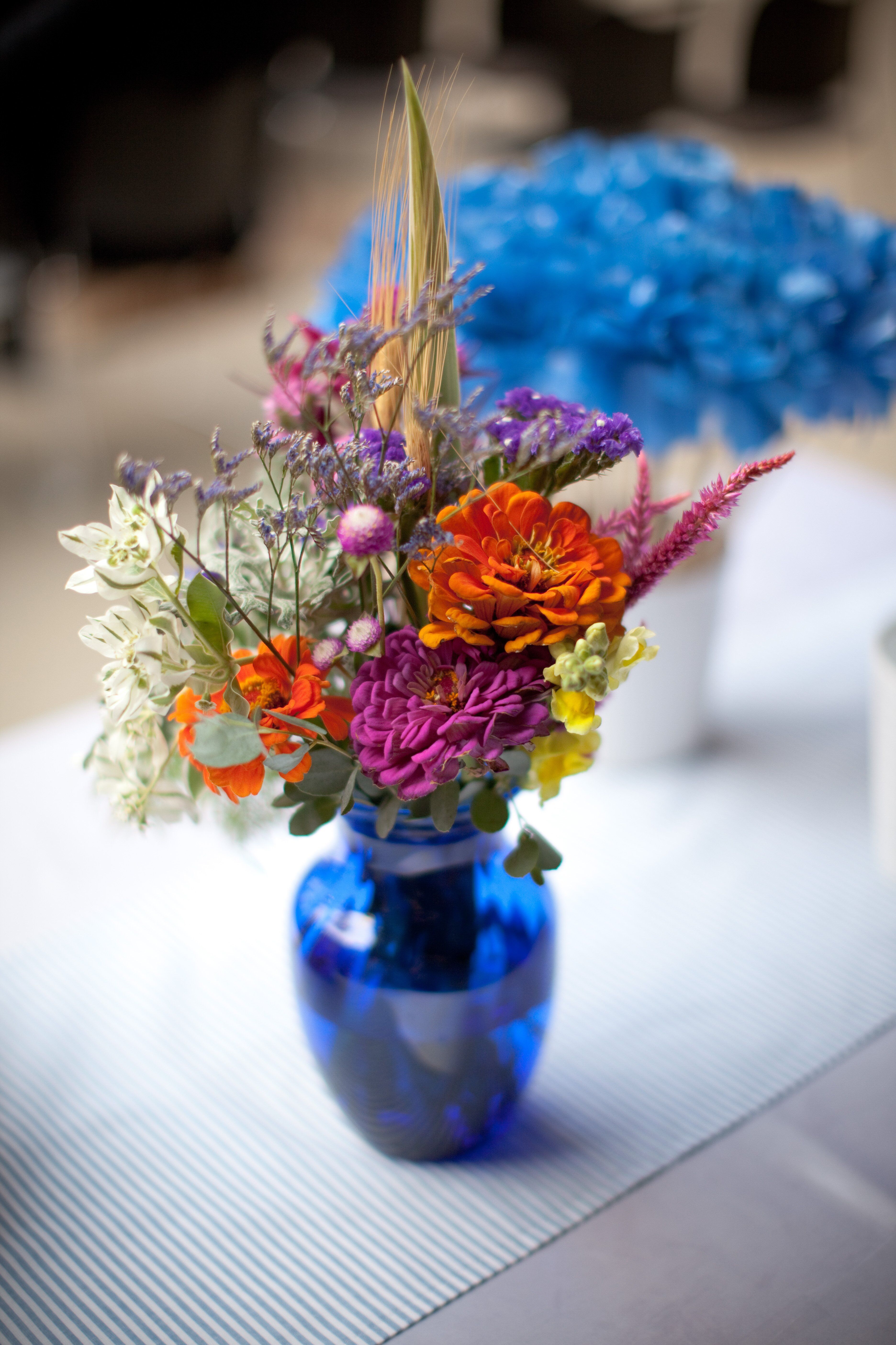 Colorful Farmer's Market Flower Centerpieces