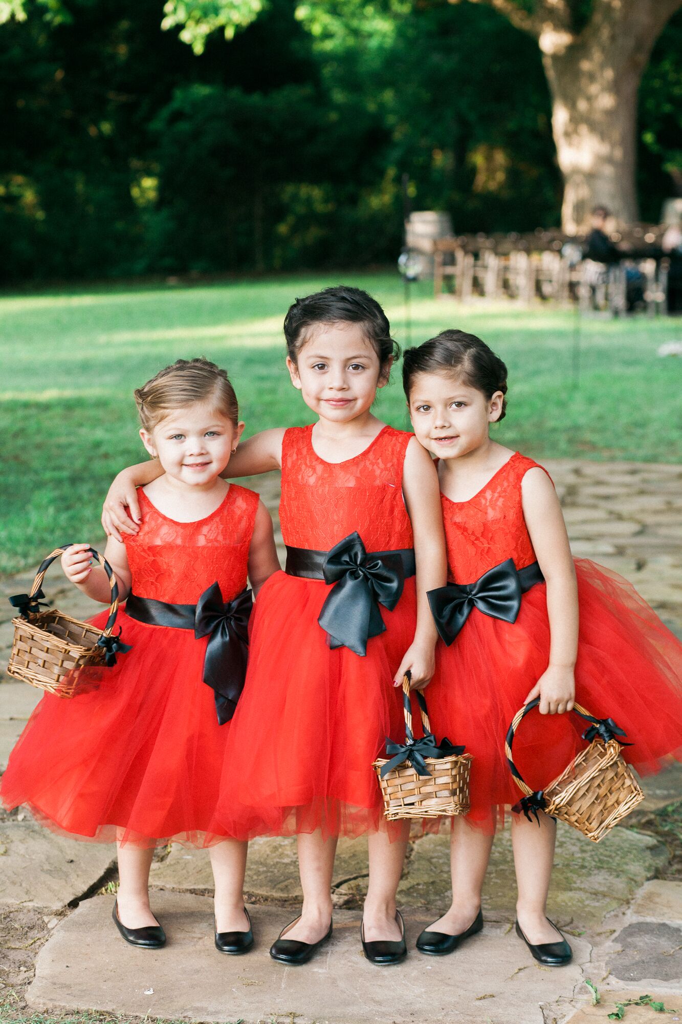 Red flower girl dresses online