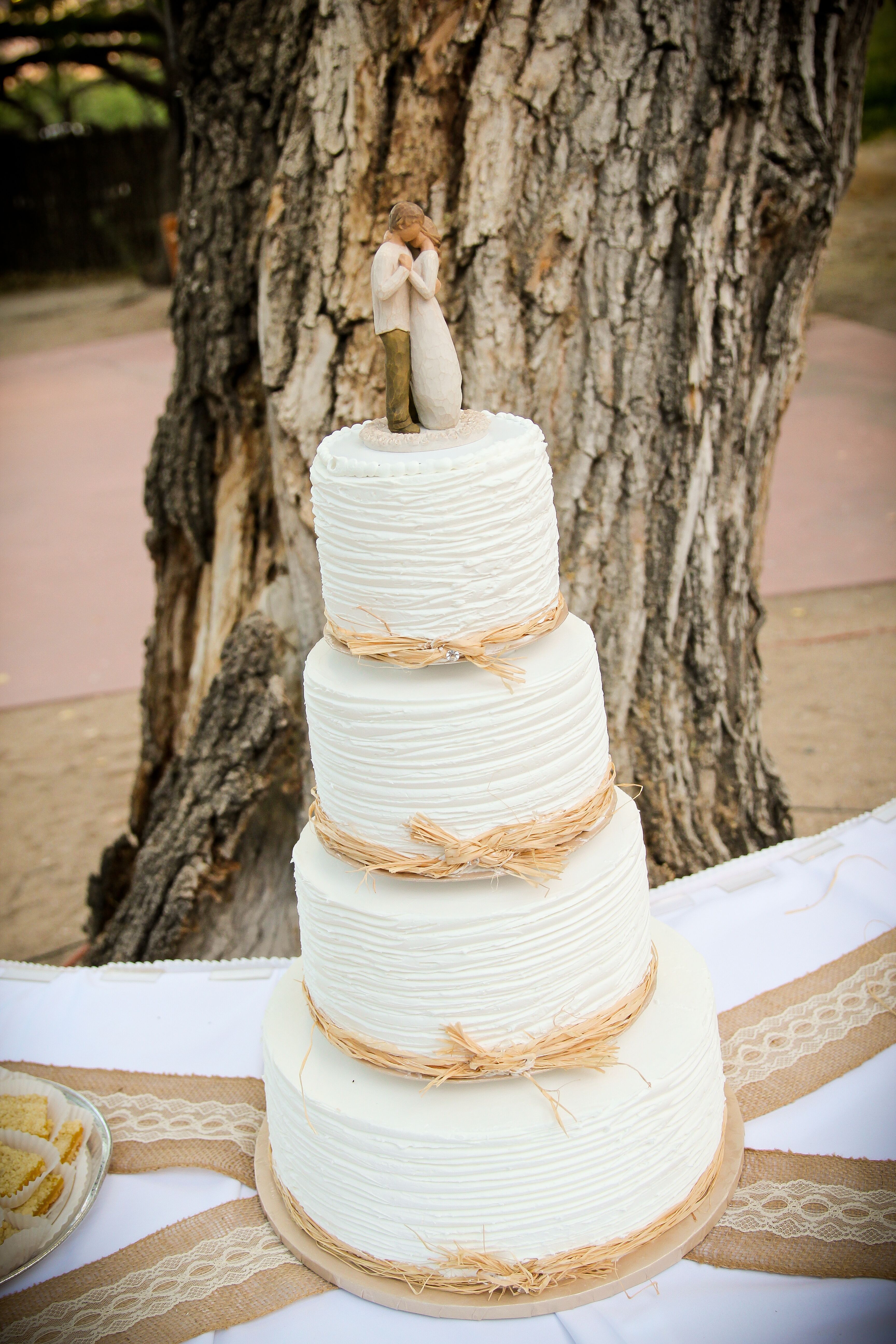 Twine-Wrapped Four-Tier Wedding Cake