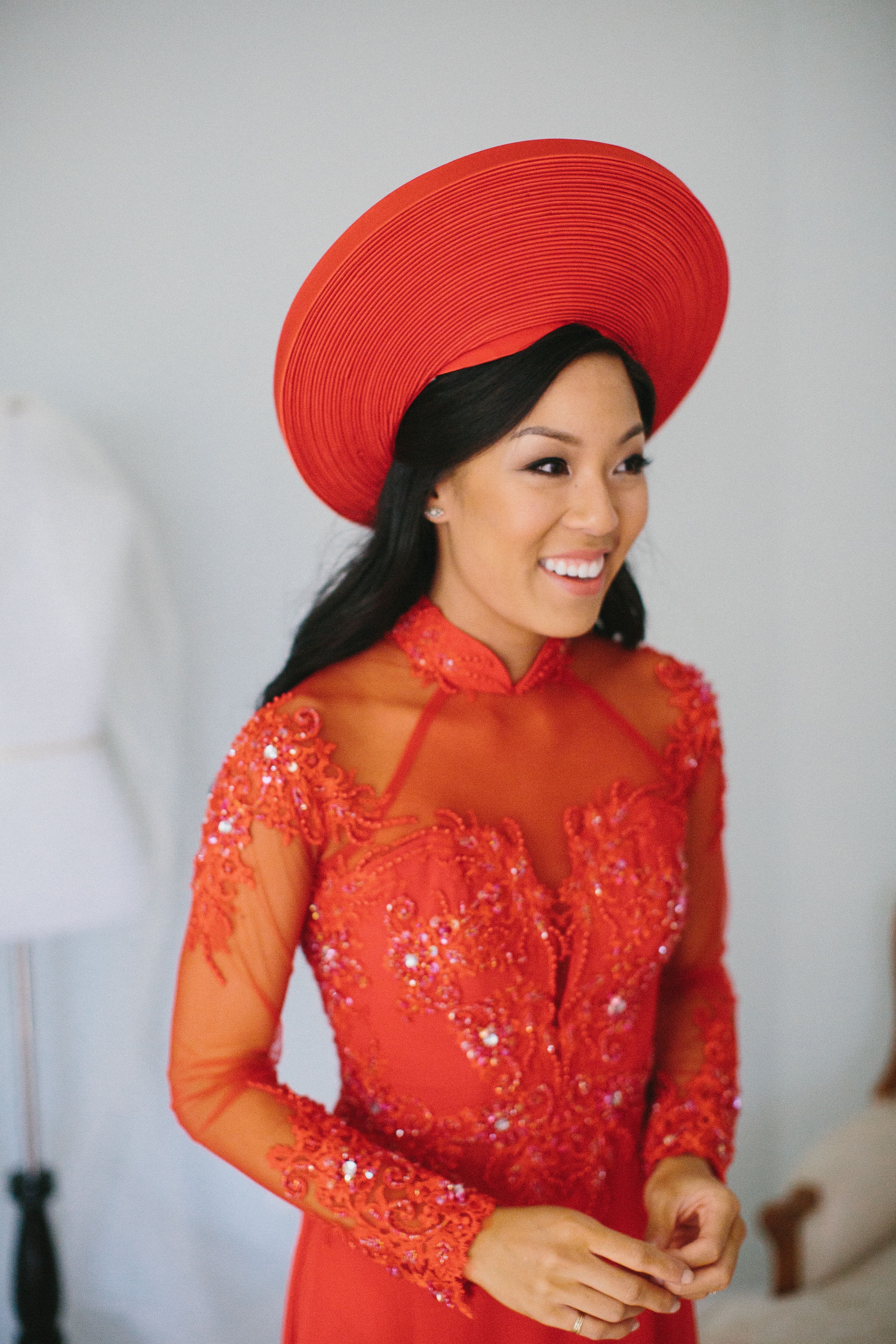 Red Ao Dai Hat