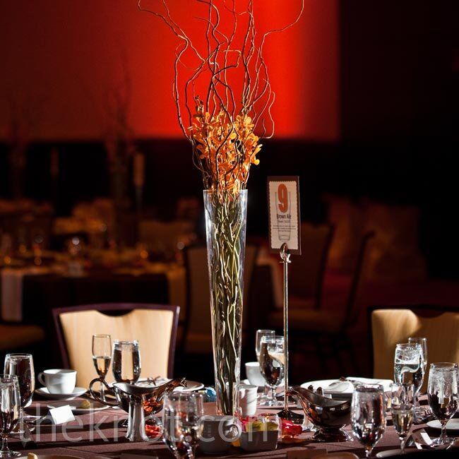 Orange Wedding Reception Centerpieces