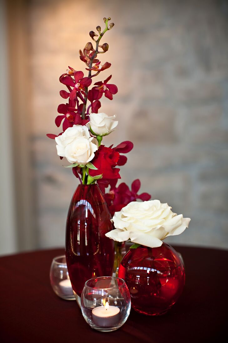 wedding atlanta cake Orchid Centerpieces and Red Rose White and